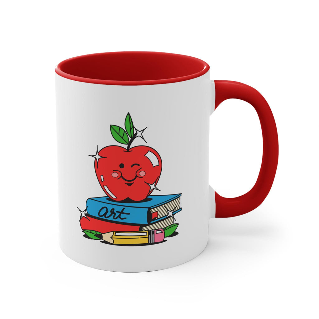 Apple Teacher Gift Mug, Quirky Fun Design, Unique Home Decor, Coffee Lover Gift, Perfect for Birthdays, Ceramic Drinkware