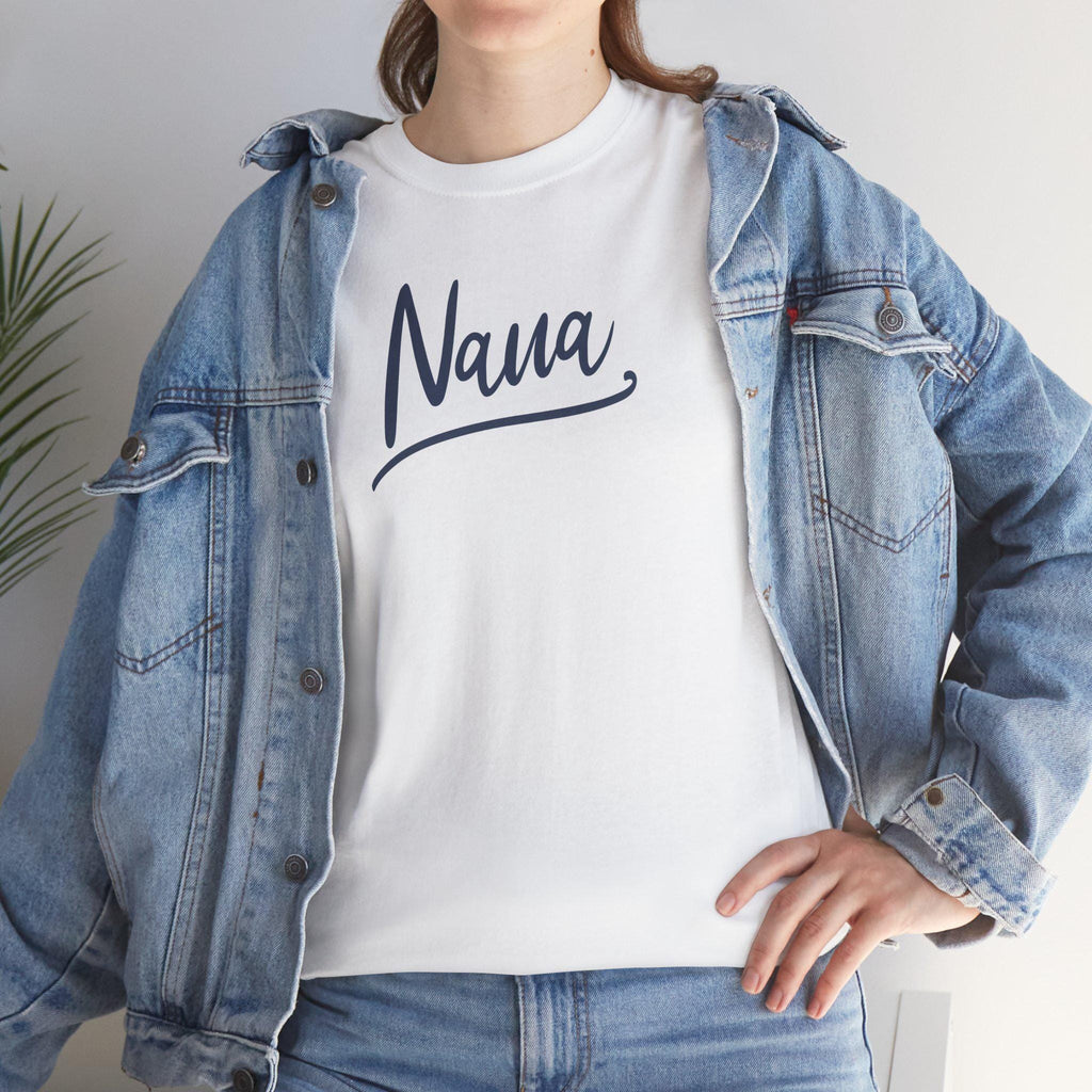 Nana Unisex Heavy Cotton Tee, Gift for Grandma, Comfortable Casual Shirt, Mother's Day Gift, Family Gatherings