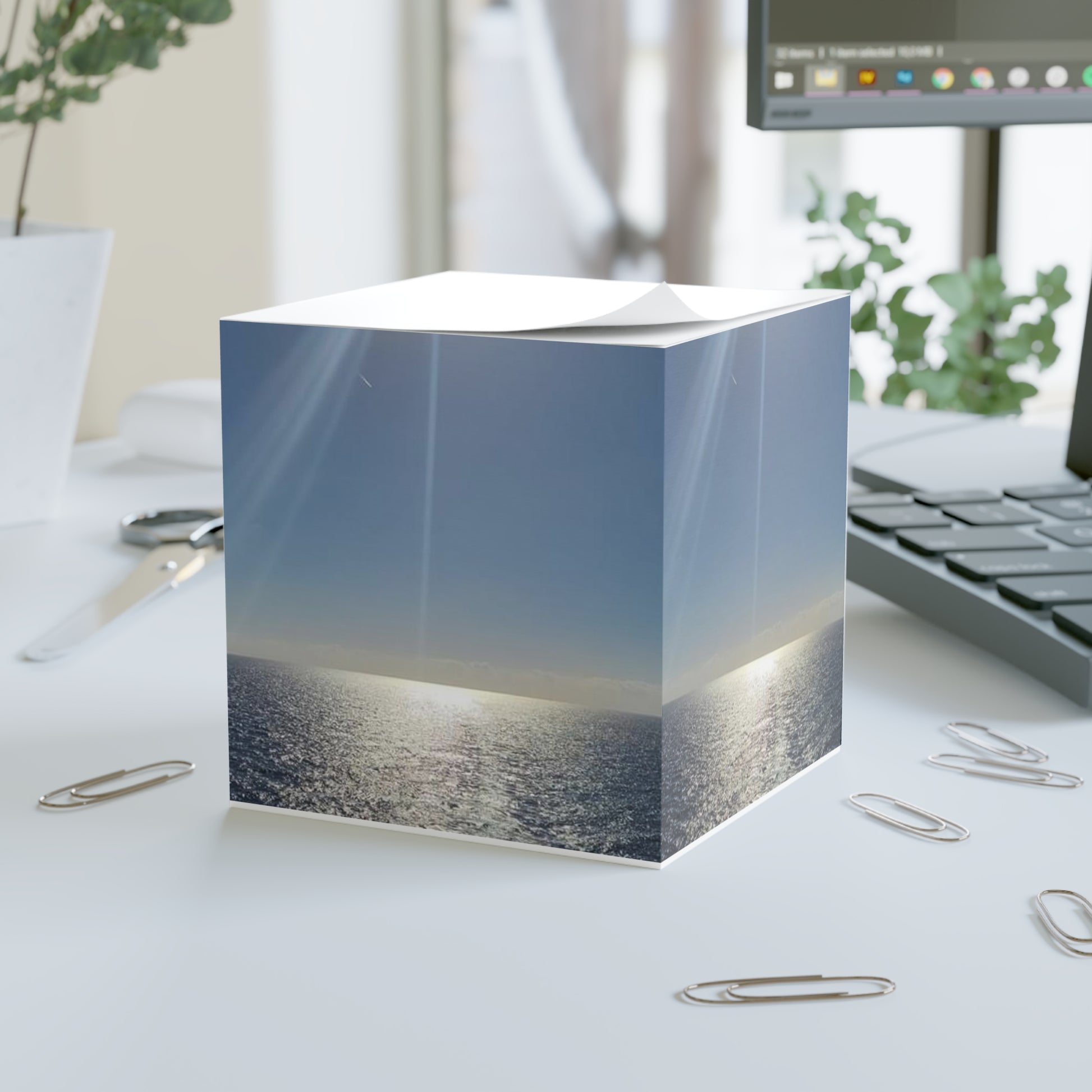 Ocean Sunlight Note Cube – Seaside Sticky Memo Block