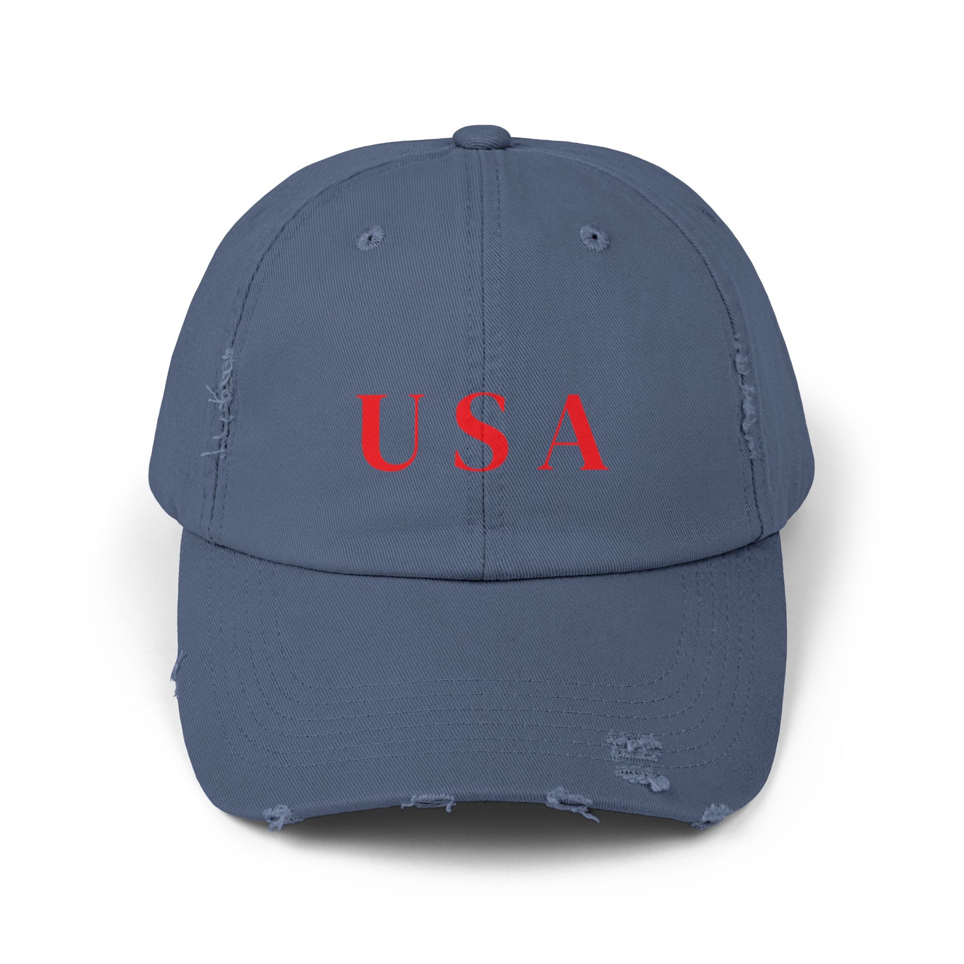 Distressed USA Baseball Cap — Vintage Patriotic Dad Hat
