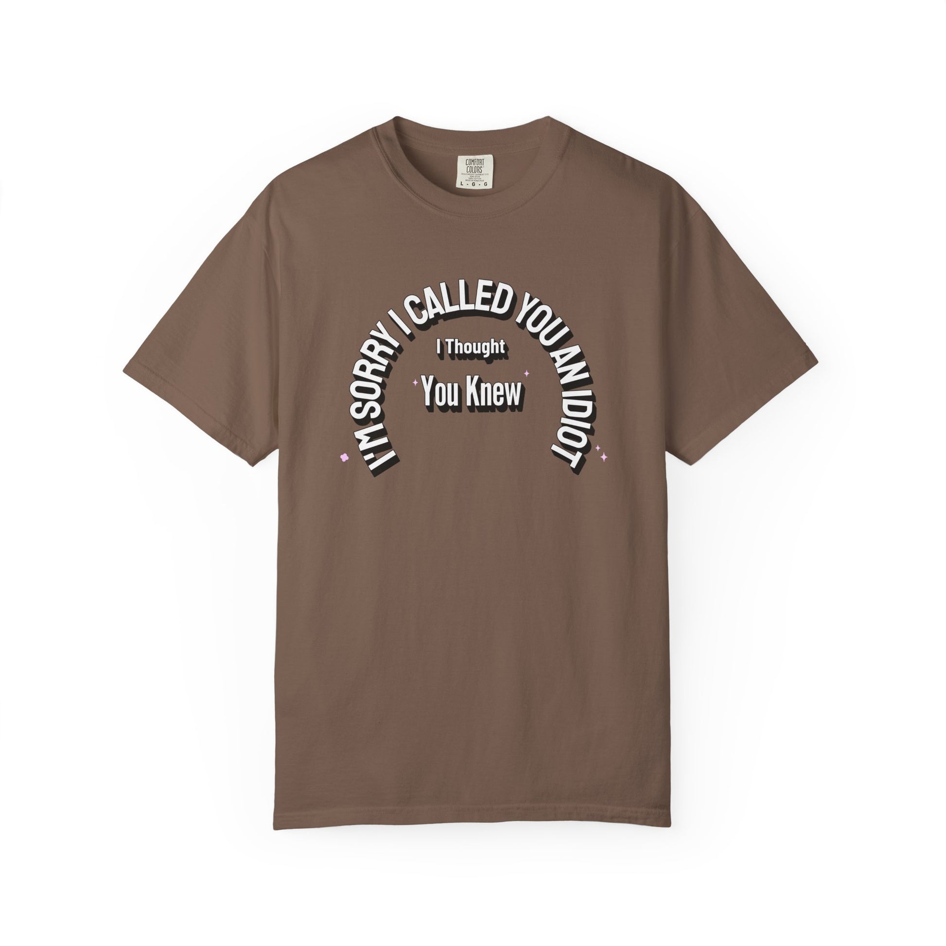 Funny Quirky T-Shirt "I'm Sorry I called you an Idiot I thought you Knew", Funny Quirky T-Shirt for Casual Days, Gifts for Friends, Birthday Humor Tee, Relaxed Fit Shirt, Unisex Graphic Tee
