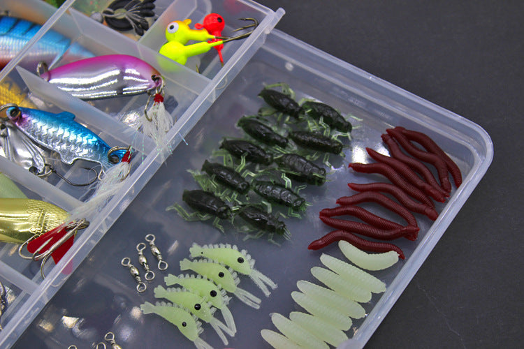 Fishing Gear Gift for the fisherman or women 100 pieces + box set Soft Bait Set