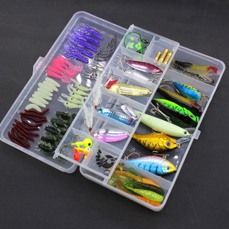 Fishing Gear Gift for the fisherman or women 100 pieces + box set Soft Bait Set