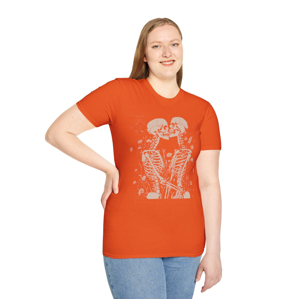 Skeleton Lovers Unisex T-Shirt, Funny Fall Couple Gift Shirt, Halloween Couples Shirts