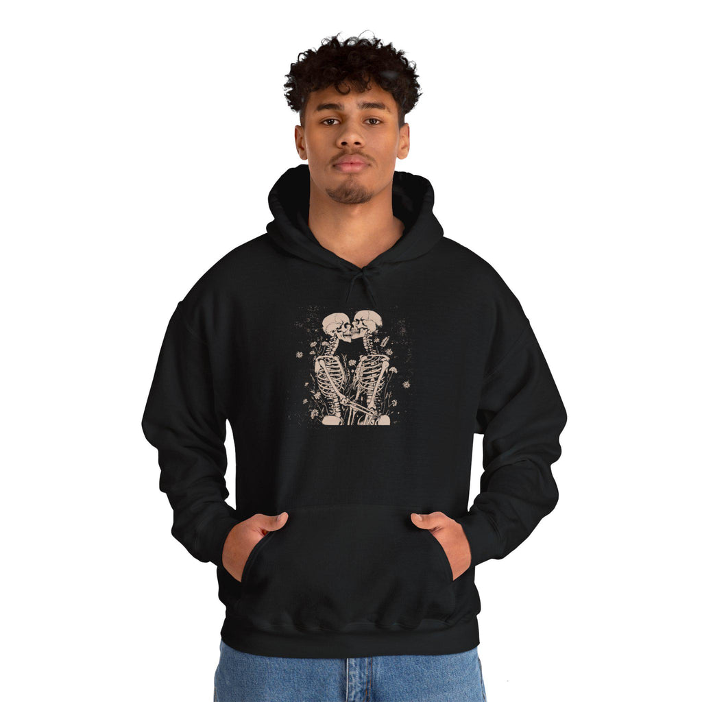 Skeleton Lovers Hoodie Sweatshirt, Funny Fall Couple Gift Shirt, Matching His and Hers Sweaters, Halloween Jumper, Spooky Skeleton