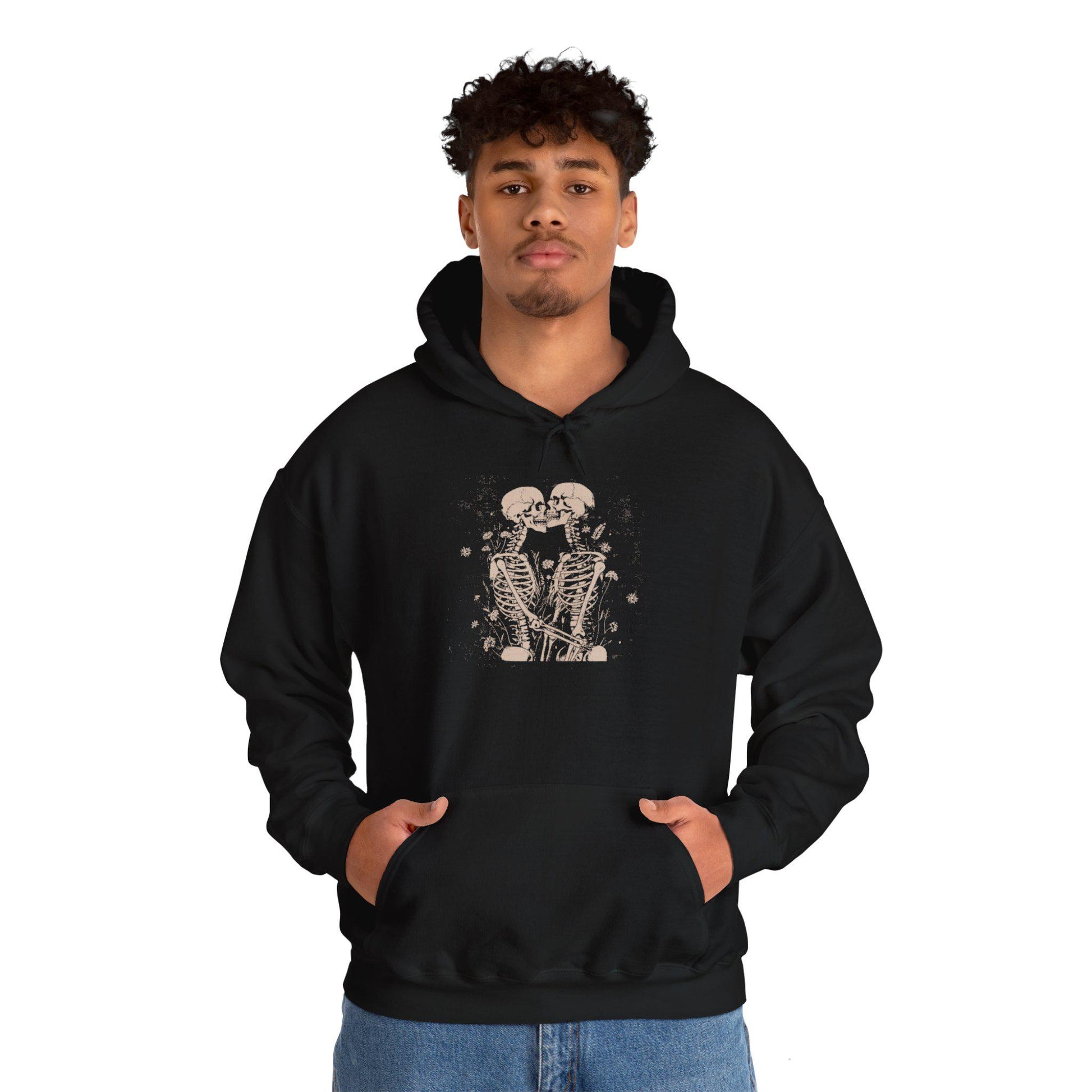 Skeleton Lovers Hoodie Sweatshirt, Funny Fall Couple Gift Shirt, Matching His and Hers Sweaters, Halloween Jumper, Spooky Skeleton