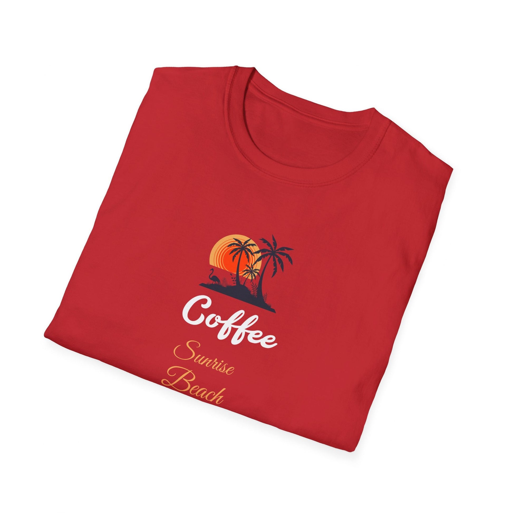 Coffee Sunrise Beach Happy Unisex Softstyle T-Shirt