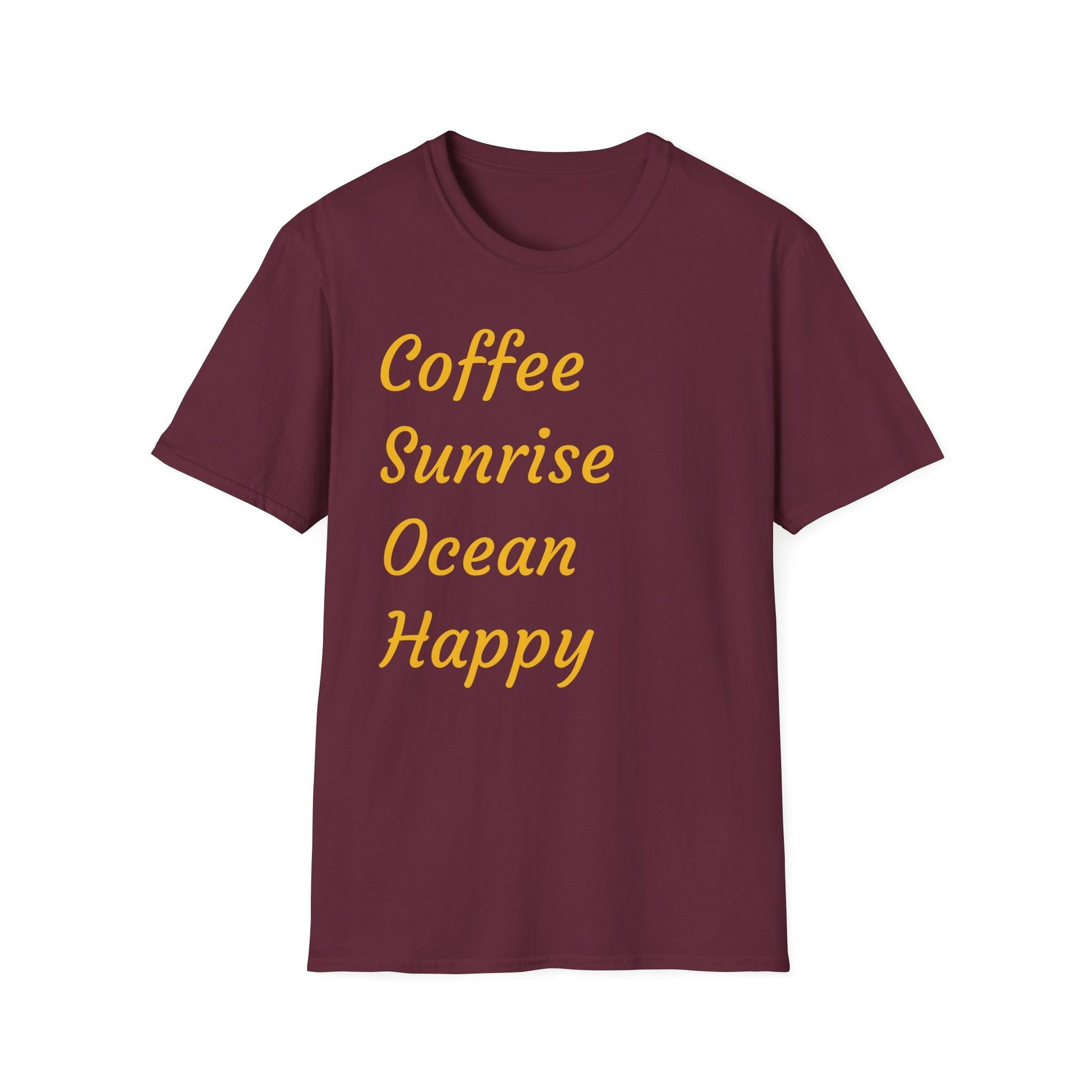 Coffee Sunrise Ocean Happy Unisex Softstyle T-Shirt