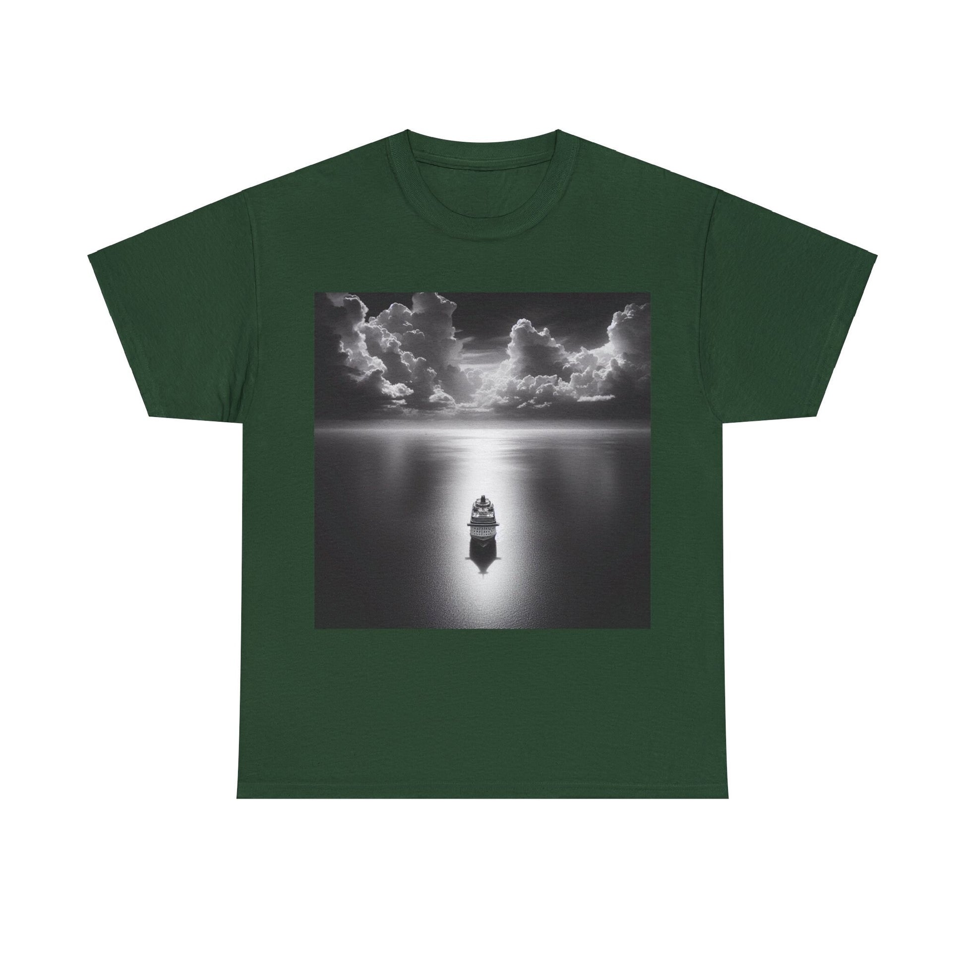 Ship on the moon lit ocean Tee Shirt