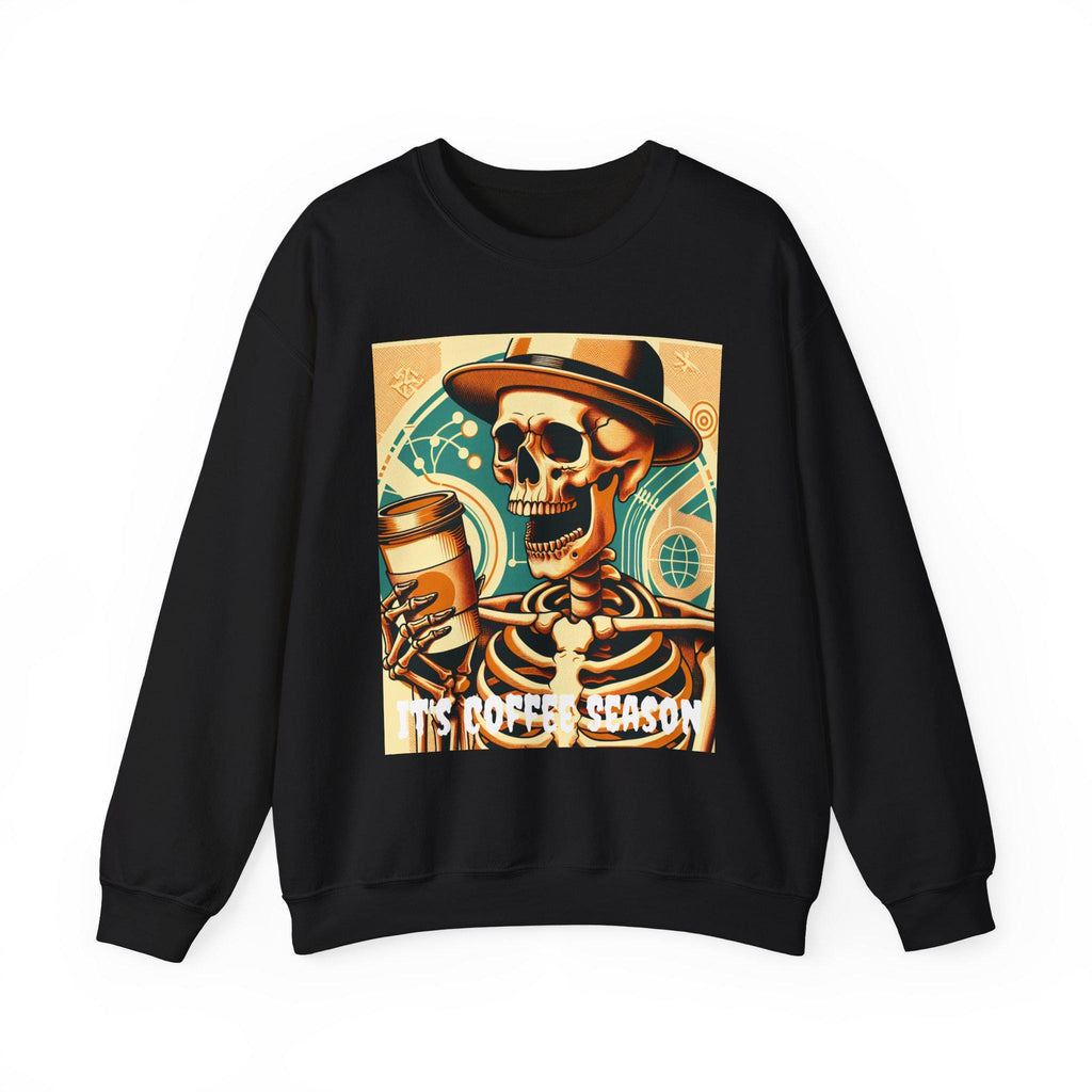 Skeleton Coffee Cup Sweatshirt, Halloween Skull Coffee Lover Pullover, Halloween Coffee Cup Sweatshirt, Spooky Coffee Cup Sweater, Halloween