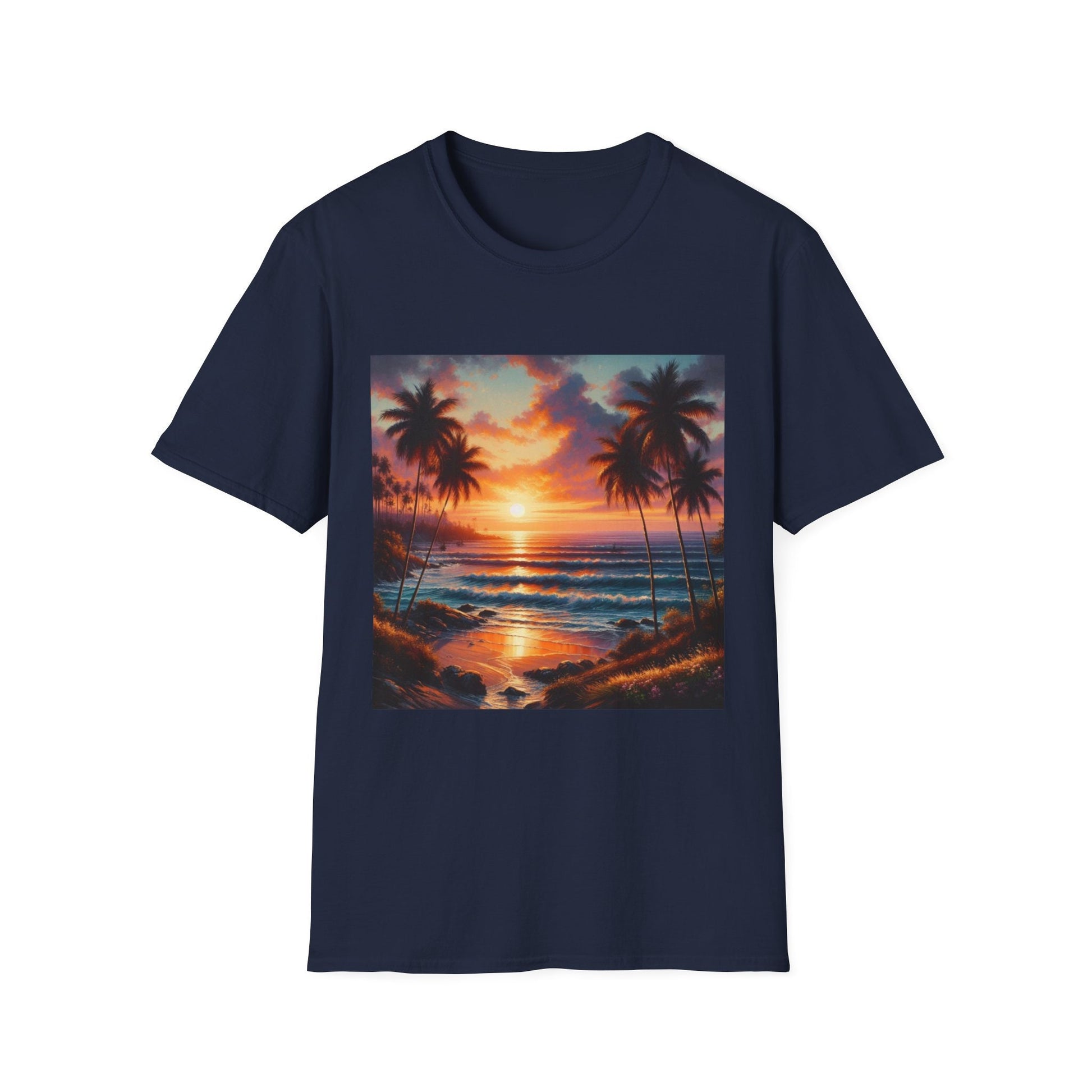 Ocean-Inspired Art Tee - Soft Cotton Cruise Wear - Ideal for Beach Trips - Great Gift for Sea Lovers Graphic Beach T-Shirt