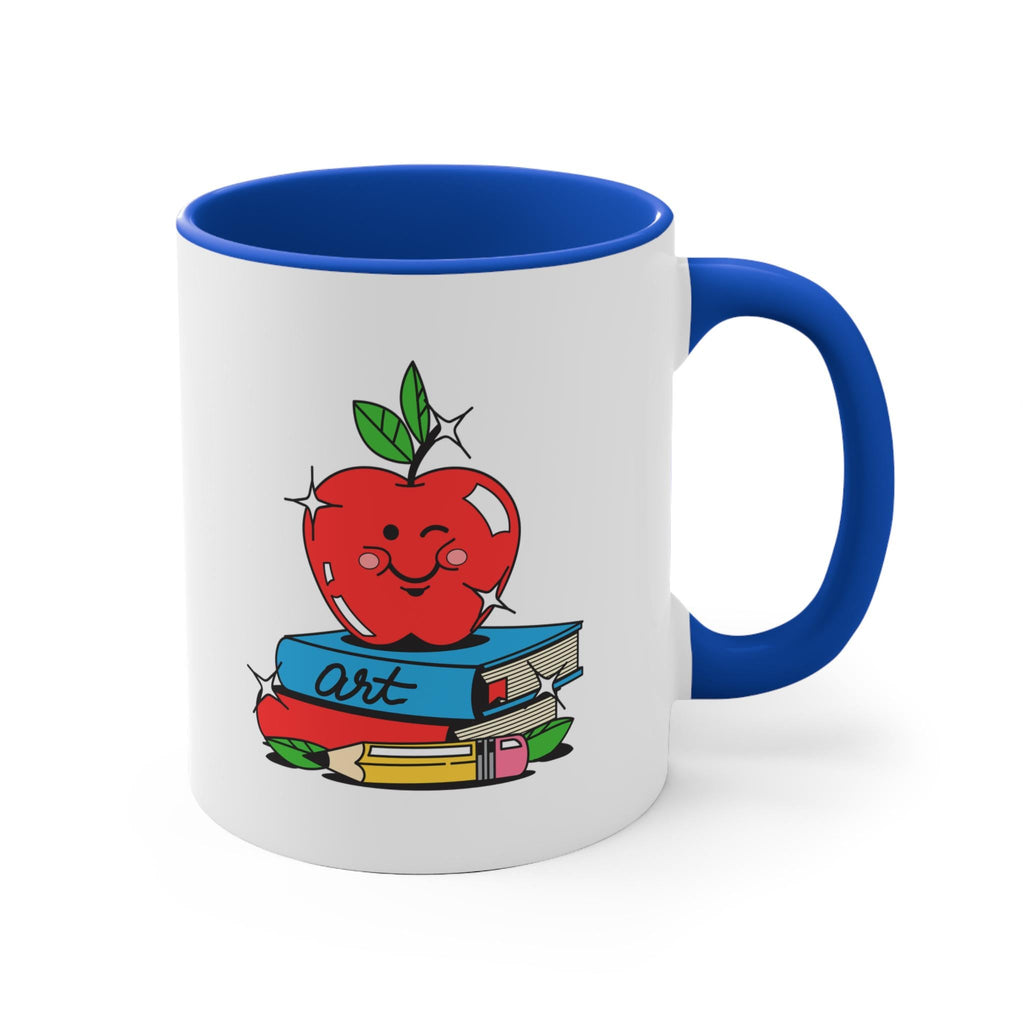 Apple Teacher Gift Mug, Quirky Fun Design, Unique Home Decor, Coffee Lover Gift, Perfect for Birthdays, Ceramic Drinkware