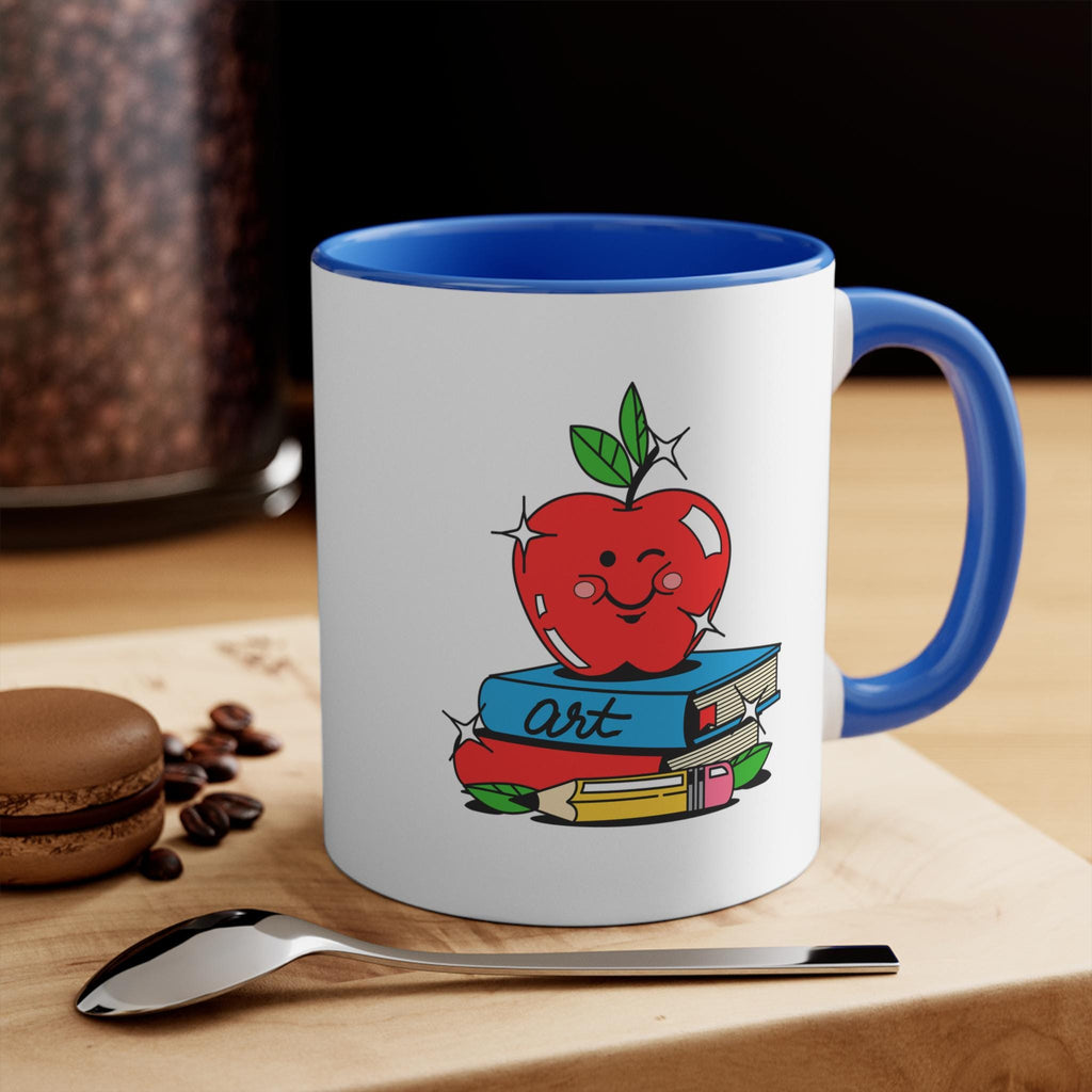 Apple Teacher Gift Mug, Quirky Fun Design, Unique Home Decor, Coffee Lover Gift, Perfect for Birthdays, Ceramic Drinkware