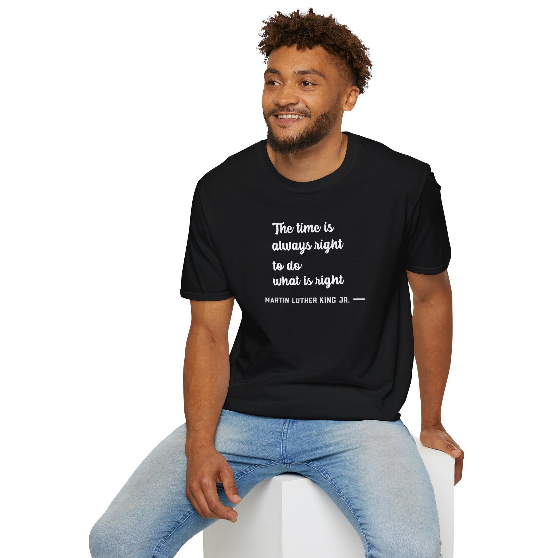 MLK Quote T-Shirt, Inspirational Tee, Unisex Softstyle Shirt, Black Gift Apparel, Casual Wear