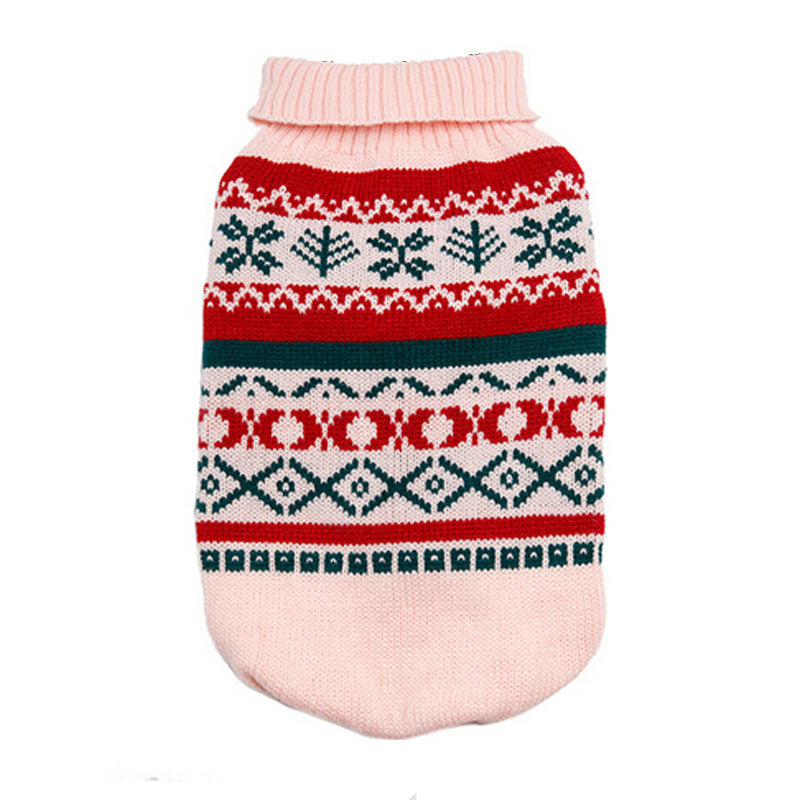 Pet Sweater Leaf Pattern Lapel Sweater