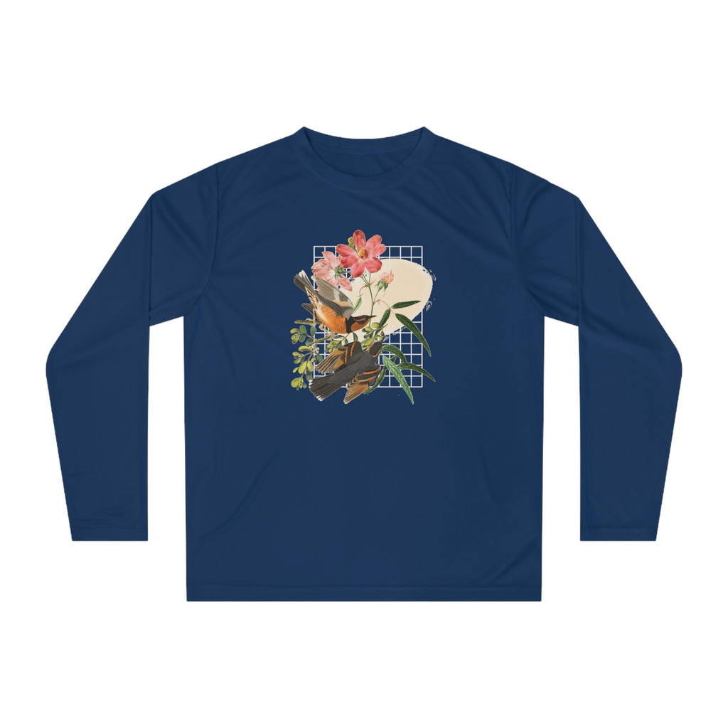 Summer Shirt "Birds and Flowers" Unisex Performance Long Sleeve Shirt