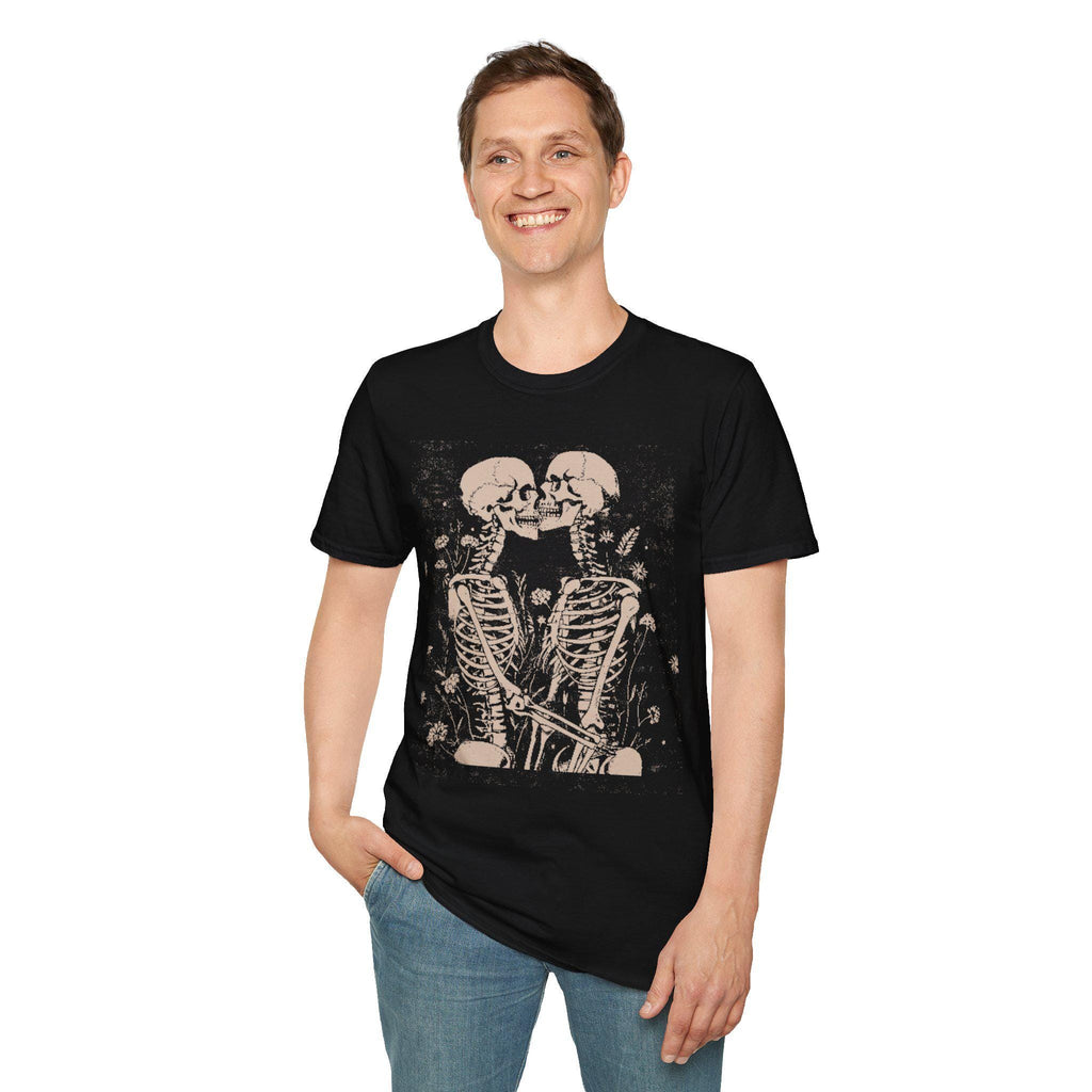Skeleton Lovers Unisex T-Shirt, Funny Fall Couple Gift Shirt, Halloween Couples Shirts