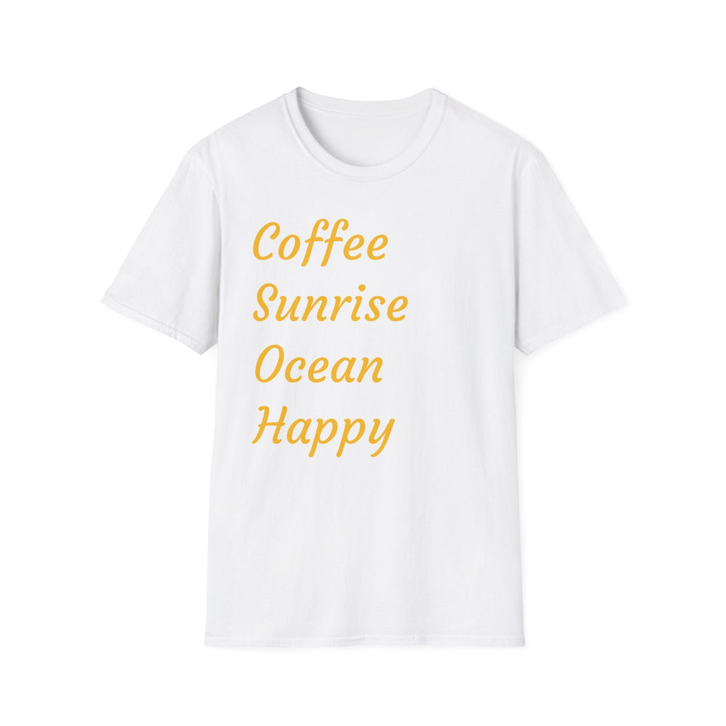 Coffee Sunrise Ocean Happy Unisex Softstyle T-Shirt