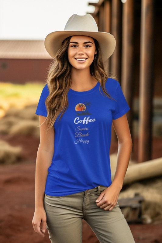 Coffee Sunrise Beach Happy Unisex Softstyle T-Shirt