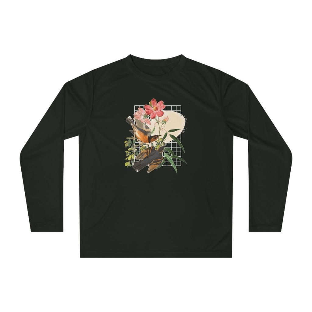 Summer Shirt "Birds and Flowers" Unisex Performance Long Sleeve Shirt