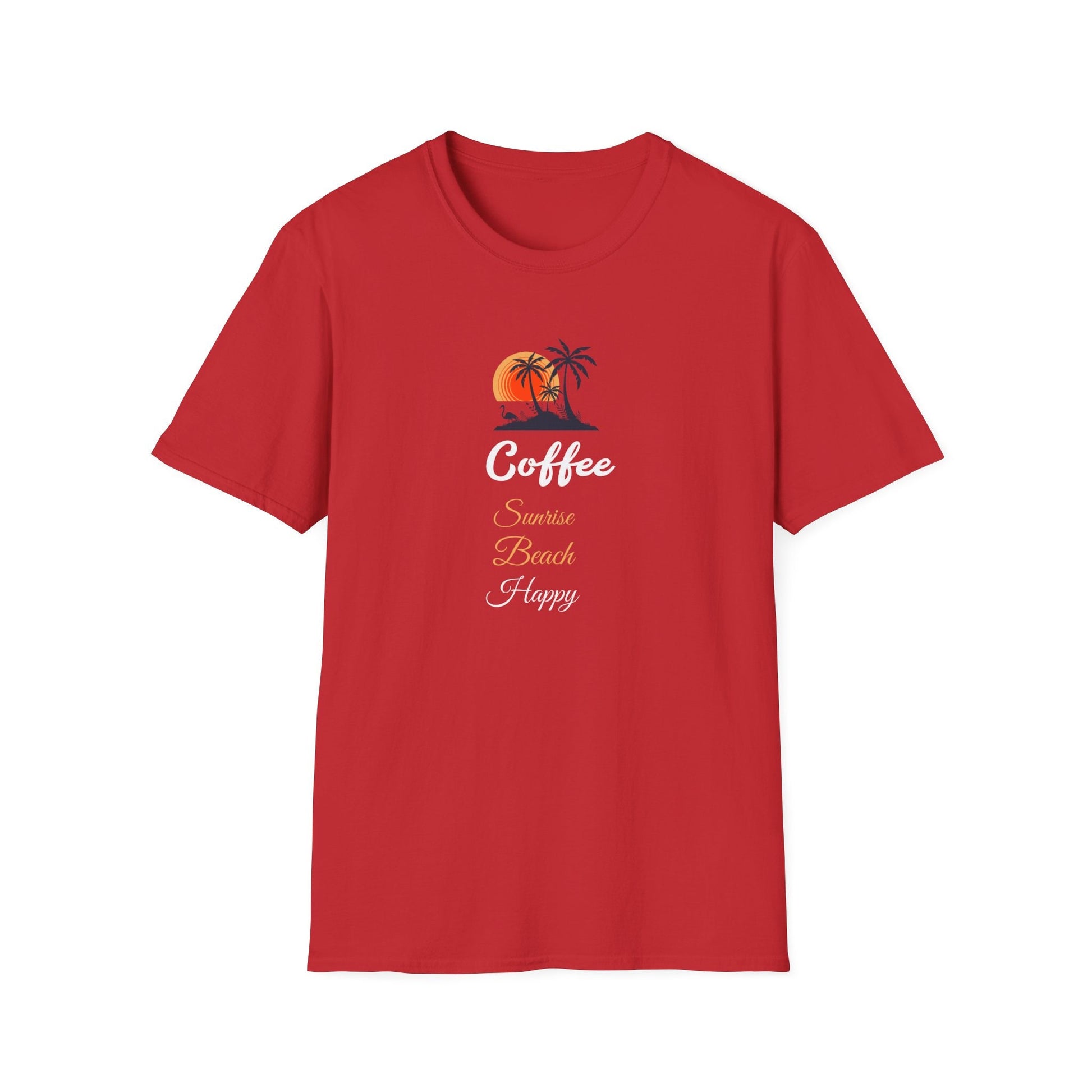 Coffee Sunrise Beach Happy Unisex Softstyle T-Shirt