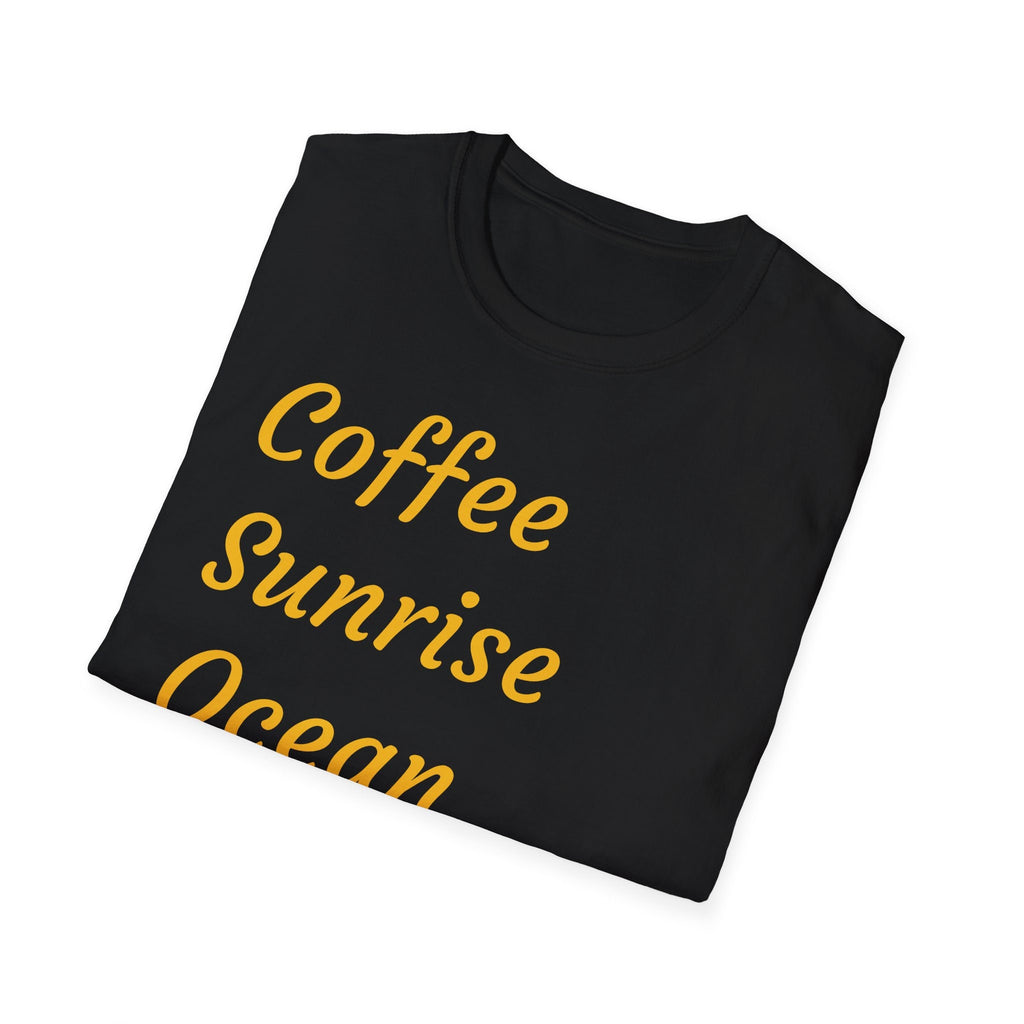 Coffee Sunrise Ocean Happy Unisex Softstyle T-Shirt