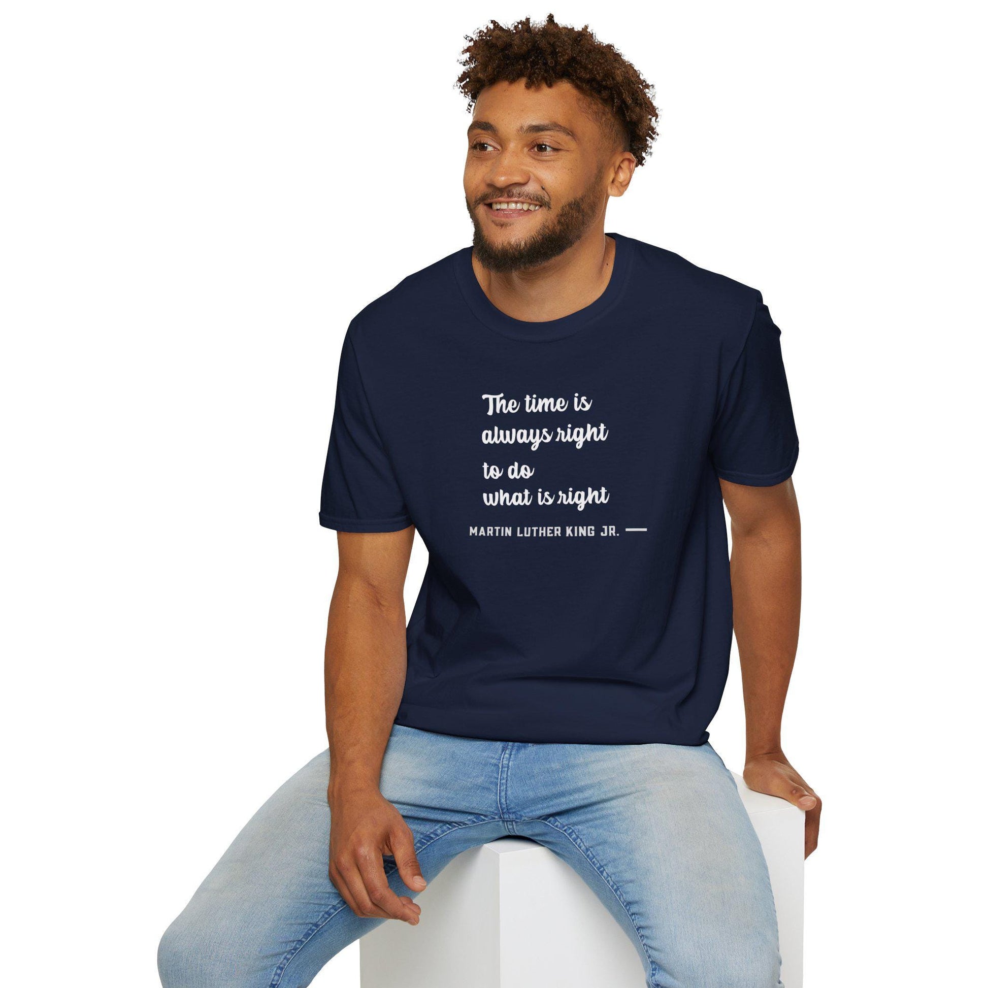 MLK Quote T-Shirt, Inspirational Tee, Unisex Softstyle Shirt, Black Gift Apparel, Casual Wear