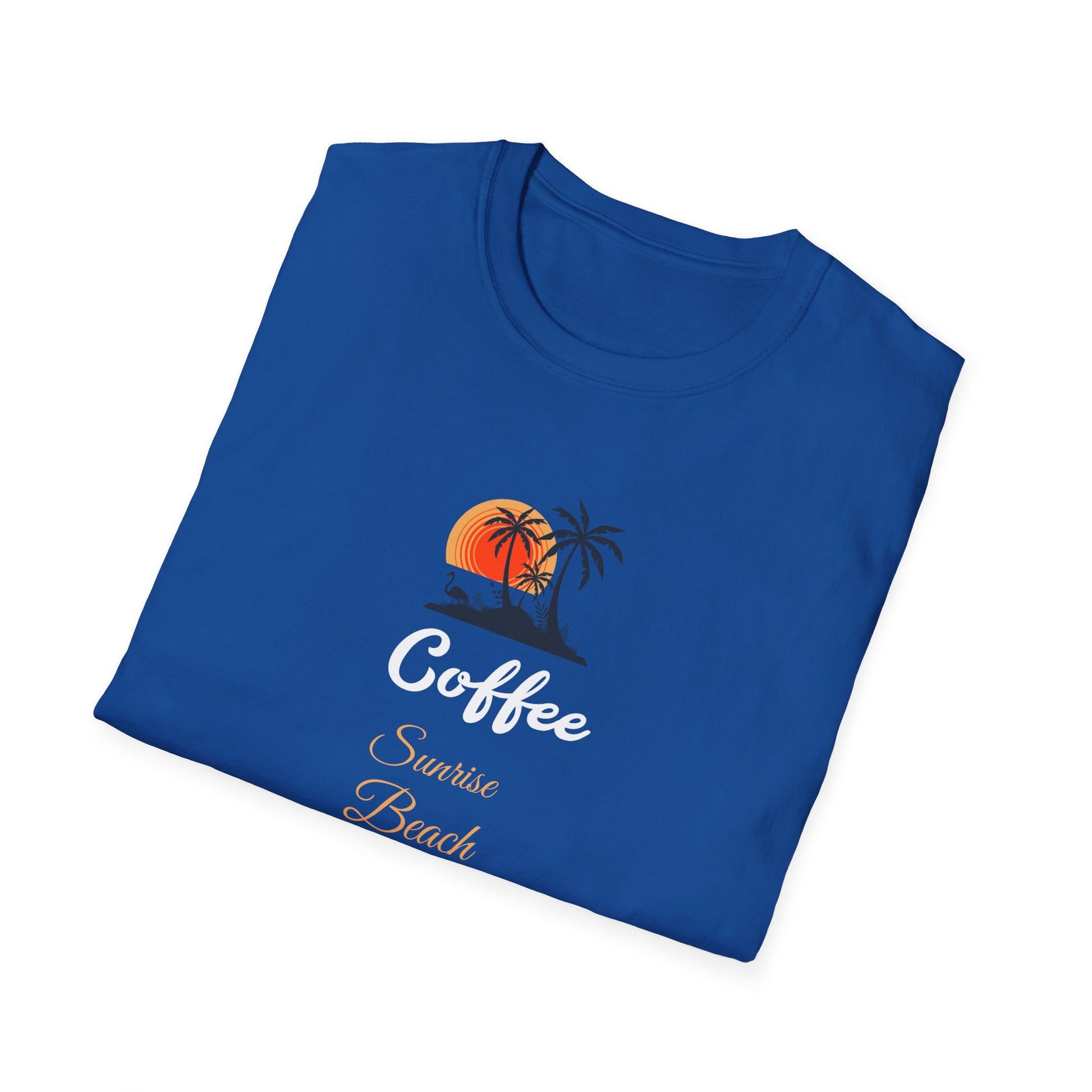 Coffee Sunrise Beach Happy Unisex Softstyle T-Shirt