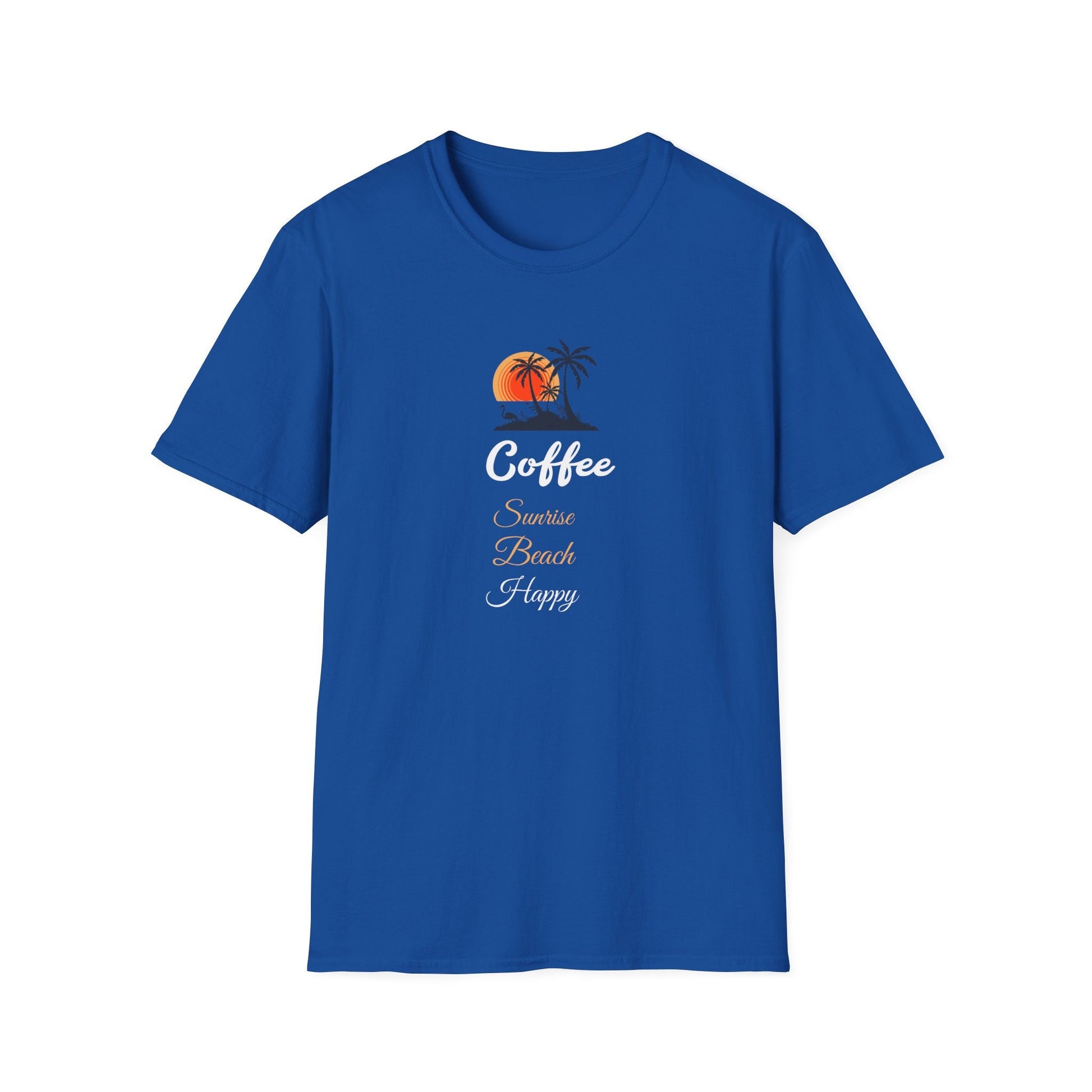 Coffee Sunrise Beach Happy Unisex Softstyle T-Shirt