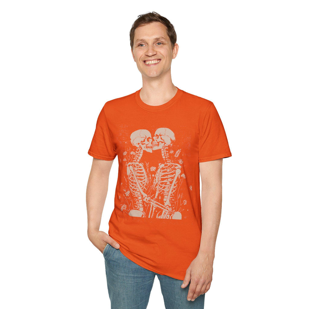 Skeleton Lovers Unisex T-Shirt, Funny Fall Couple Gift Shirt, Halloween Couples Shirts