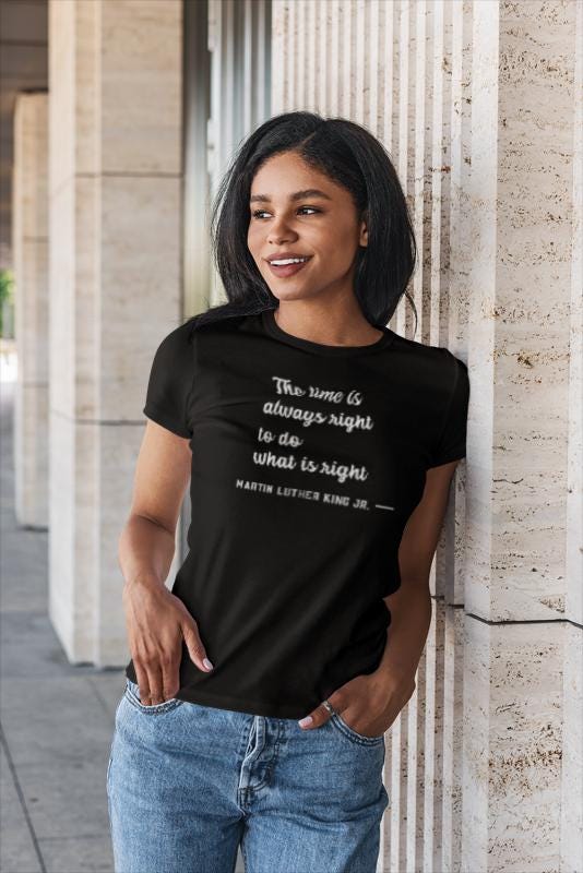 MLK Quote T-Shirt, Inspirational Tee, Unisex Softstyle Shirt, Black Gift Apparel, Casual Wear