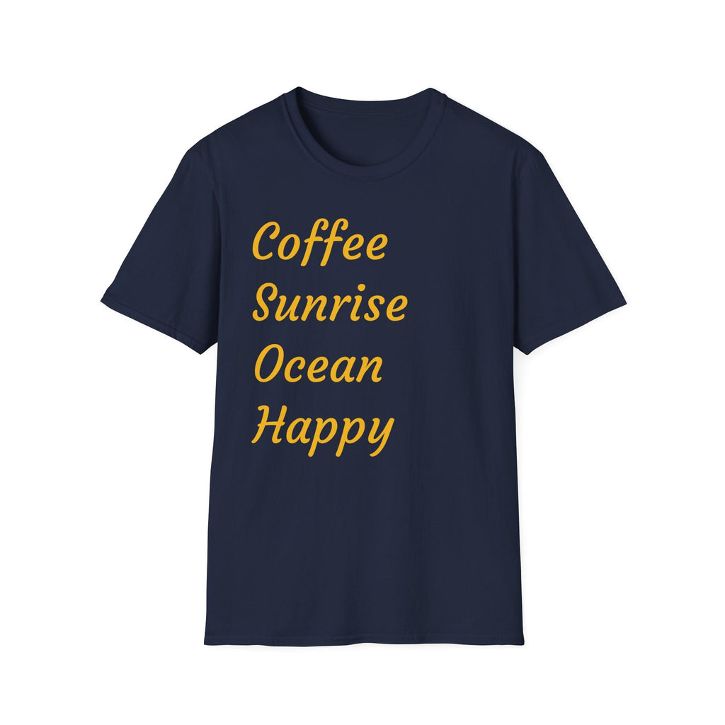 Coffee Sunrise Ocean Happy Unisex Softstyle T-Shirt