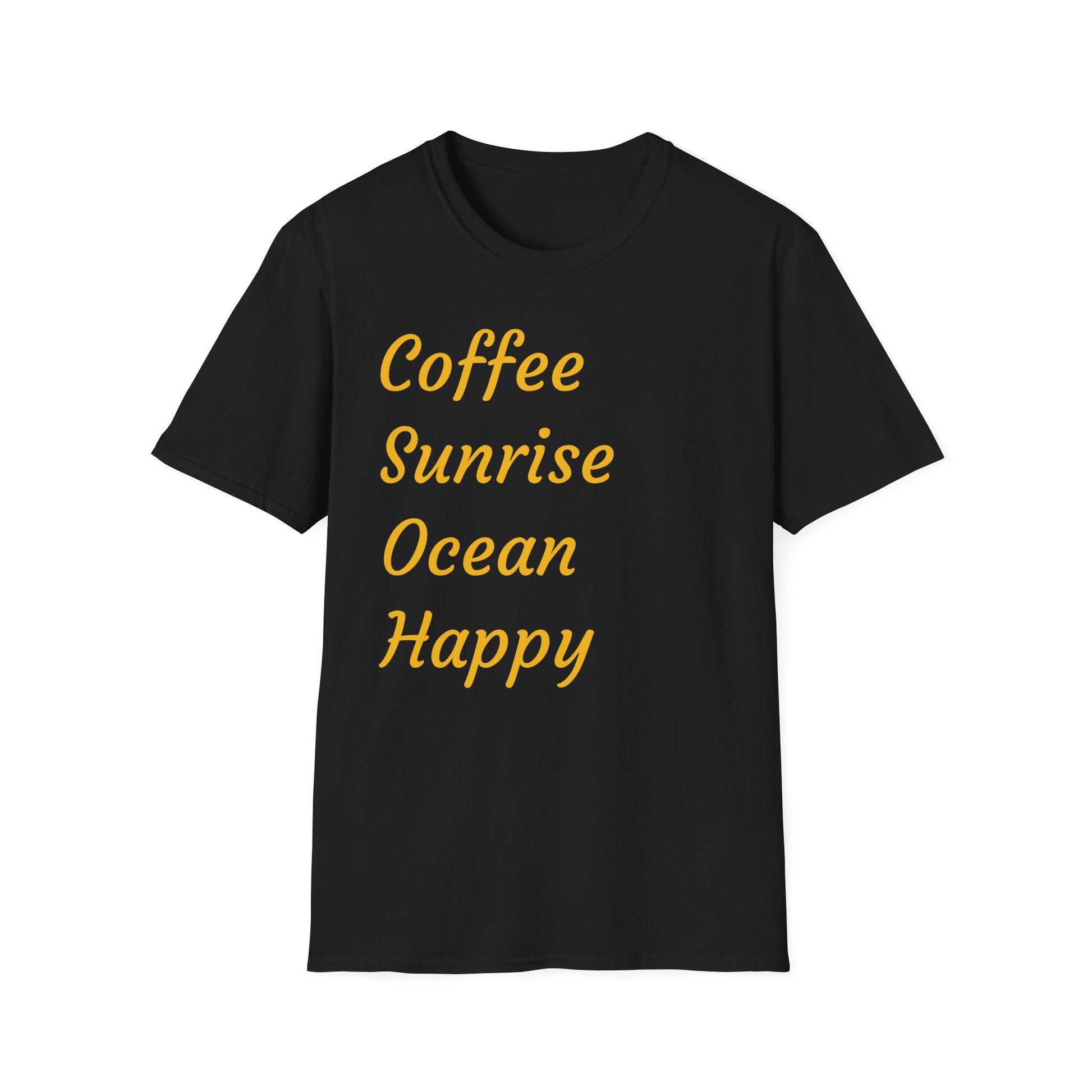 Coffee Sunrise Ocean Happy Unisex Softstyle T-Shirt