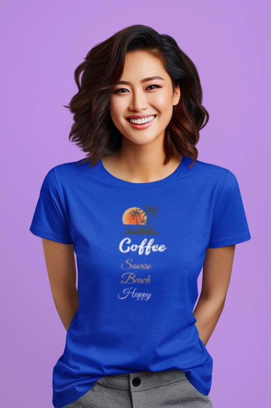 Coffee Sunrise Beach Happy Unisex Softstyle T-Shirt