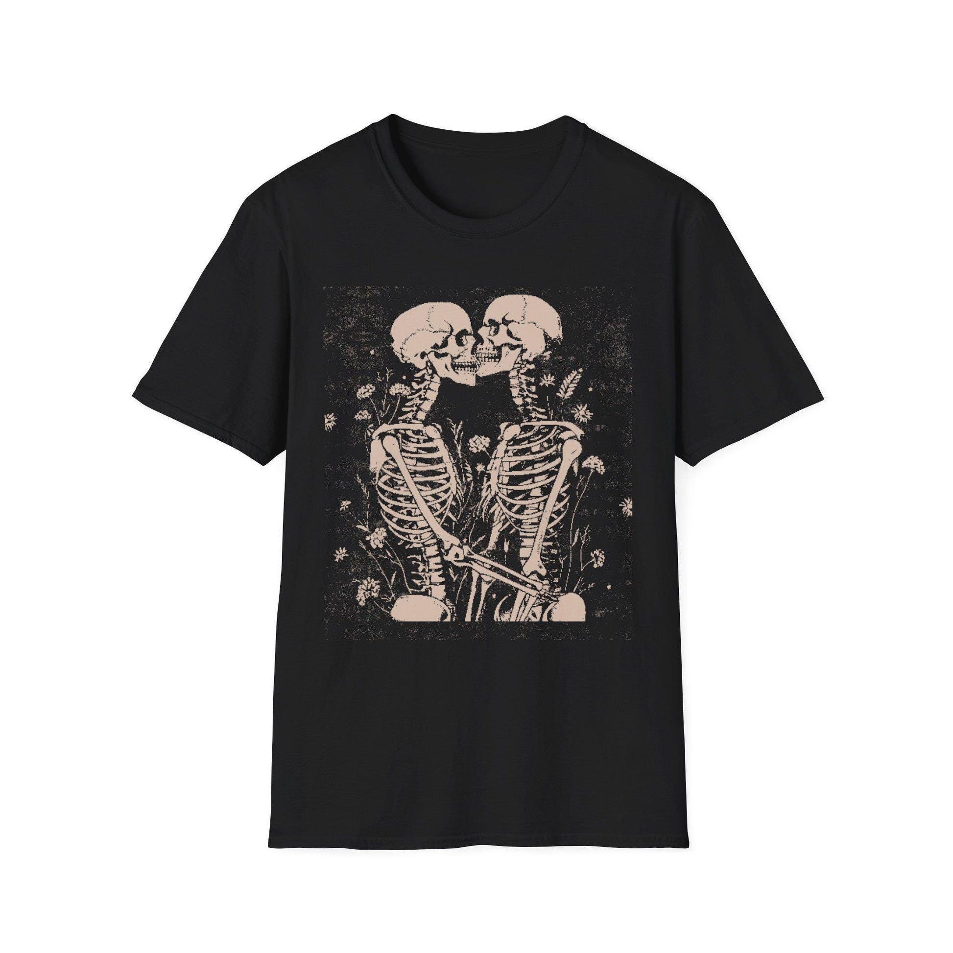 Skeleton Lovers Unisex T-Shirt, Funny Fall Couple Gift Shirt, Halloween Couples Shirts