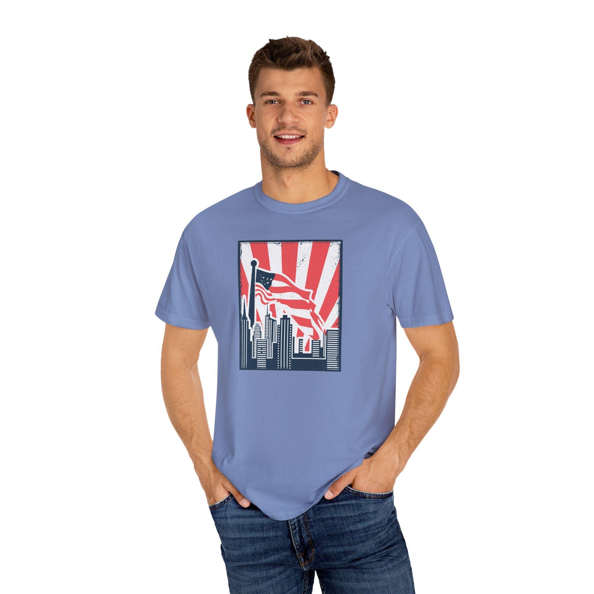 Comfort Colors, Patriotic T-Shirt, American Flag Tee, Summer Casual Wear, Independence Day Gift, Unisex Graphic Shirt, 4th of July