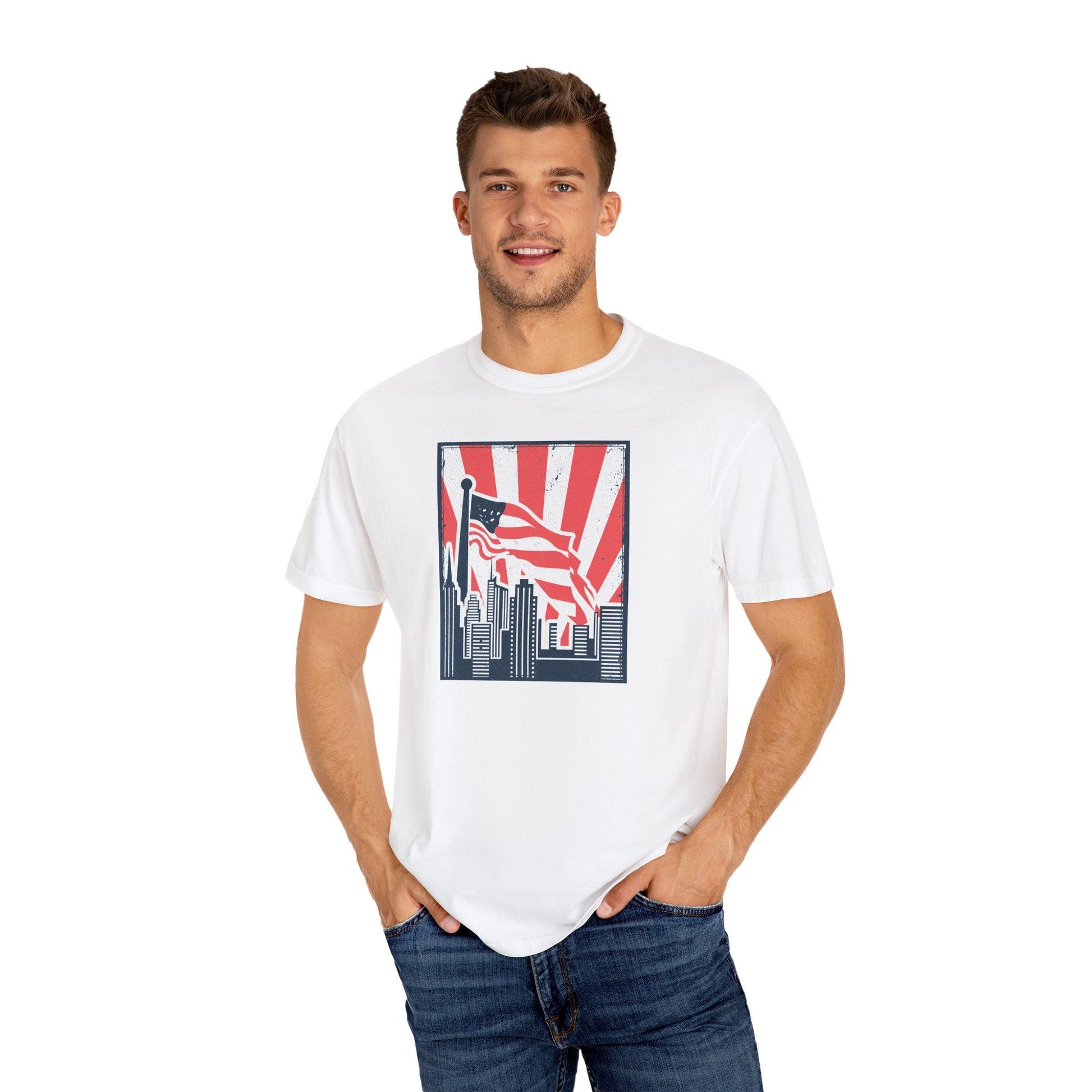 Comfort Colors, Patriotic T-Shirt, American Flag Tee, Summer Casual Wear, Independence Day Gift, Unisex Graphic Shirt, 4th of July