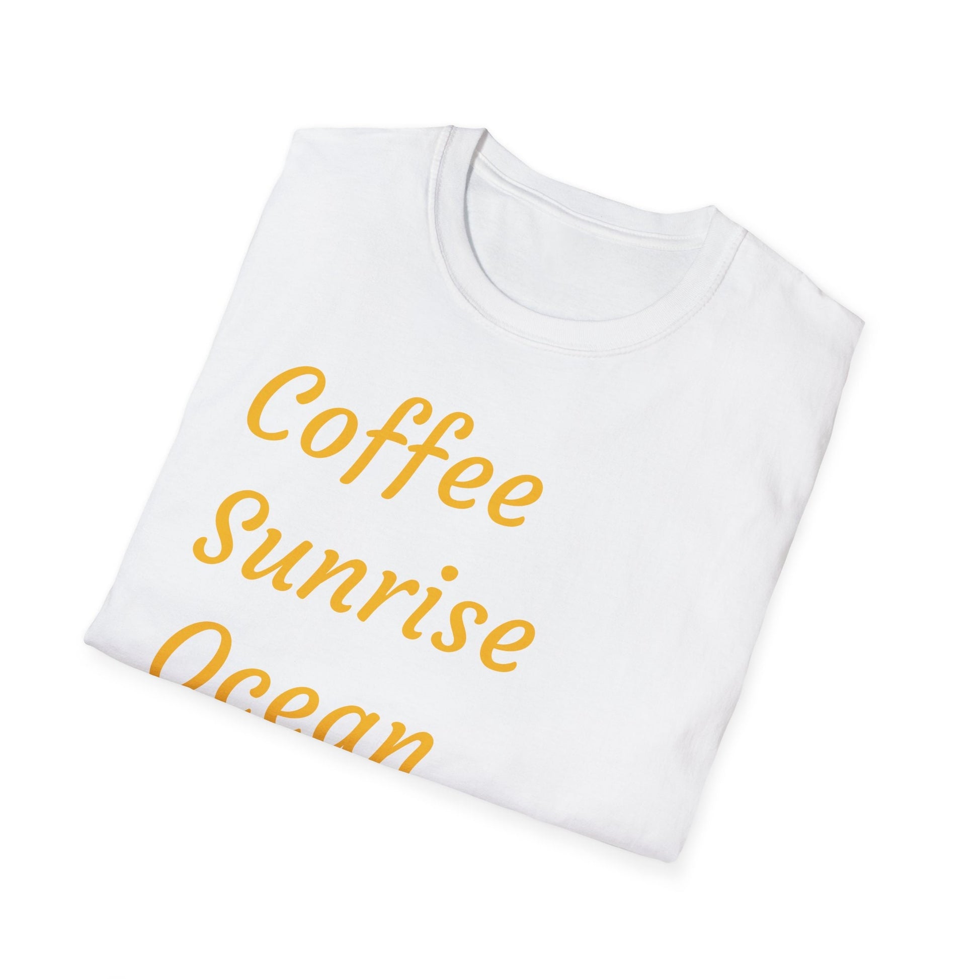 Coffee Sunrise Ocean Happy Unisex Softstyle T-Shirt