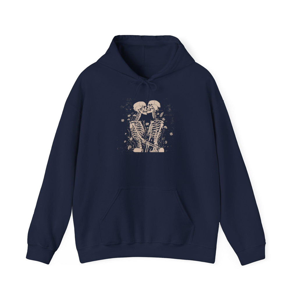 Skeleton Lovers Hoodie Sweatshirt, Funny Fall Couple Gift Shirt, Matching His and Hers Sweaters, Halloween Jumper, Spooky Skeleton