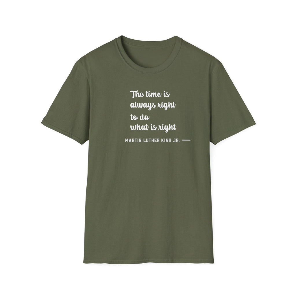 MLK Quote T-Shirt, Inspirational Tee, Unisex Softstyle Shirt, Black Gift Apparel, Casual Wear