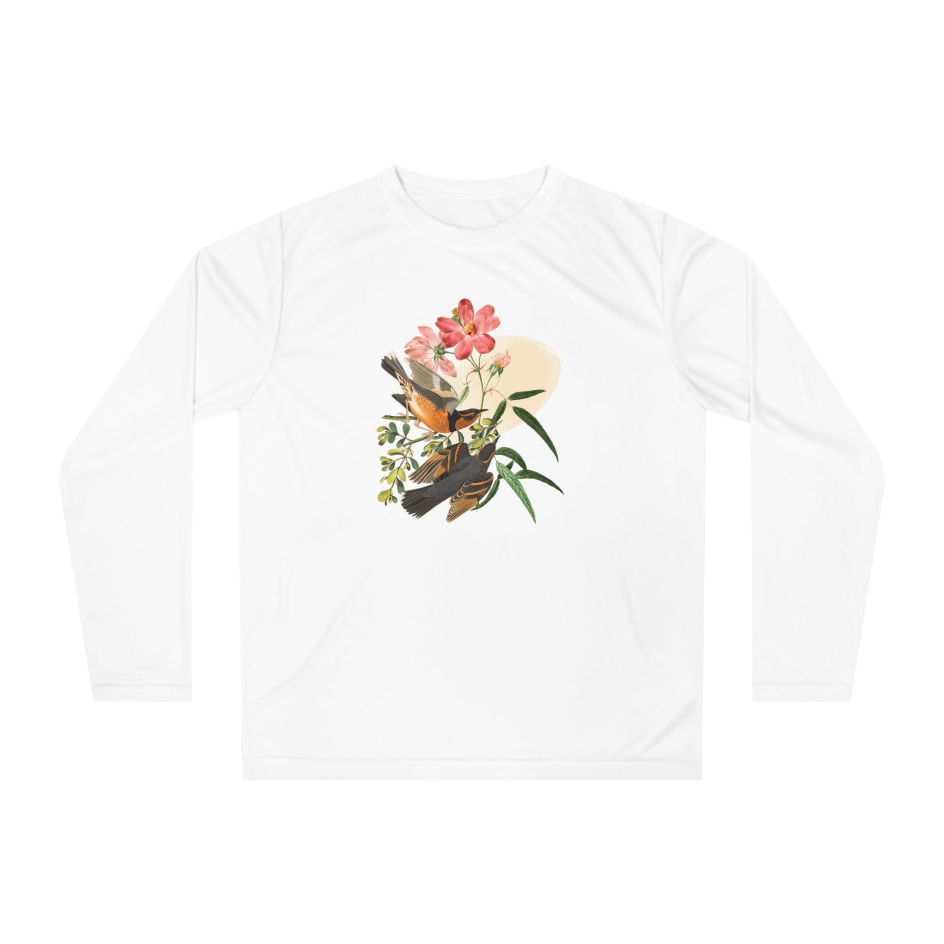 Summer Shirt "Birds and Flowers" Unisex Performance Long Sleeve Shirt