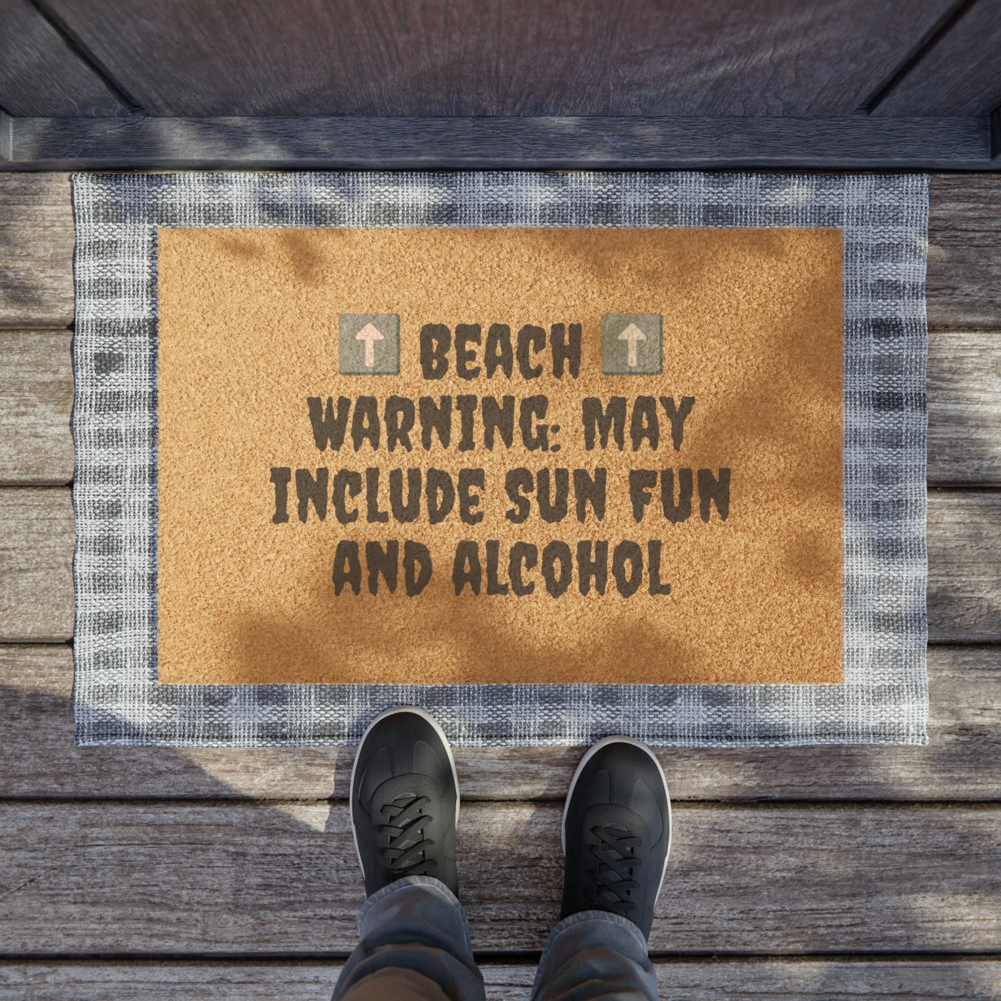 Fun Sun and alcohol beach Doormat
