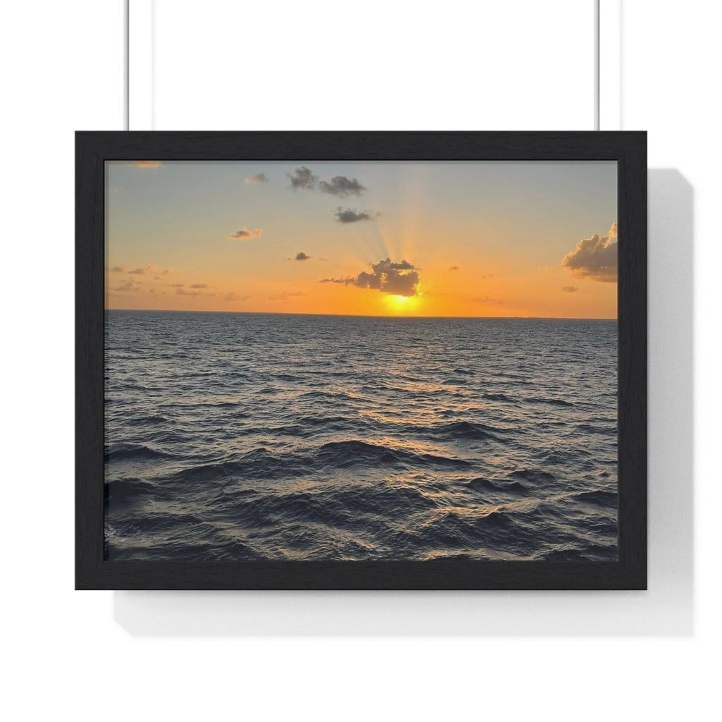 Ocean Sunrise Horizontal Framed Poster