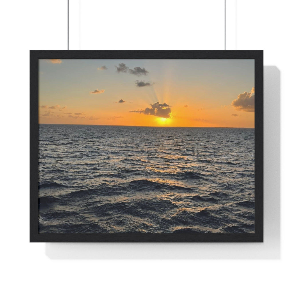 Ocean Sunrise Horizontal Framed Poster