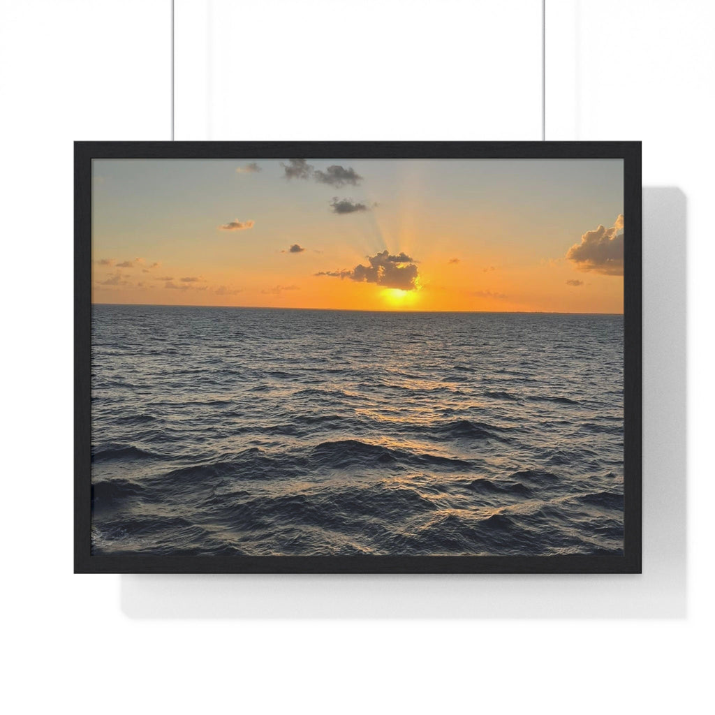 Ocean Sunrise Horizontal Framed Poster