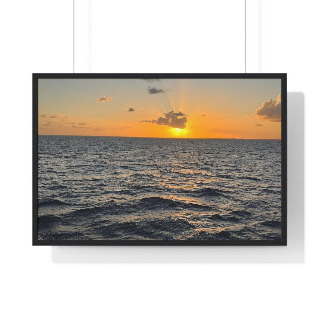 Ocean Sunrise Horizontal Framed Poster
