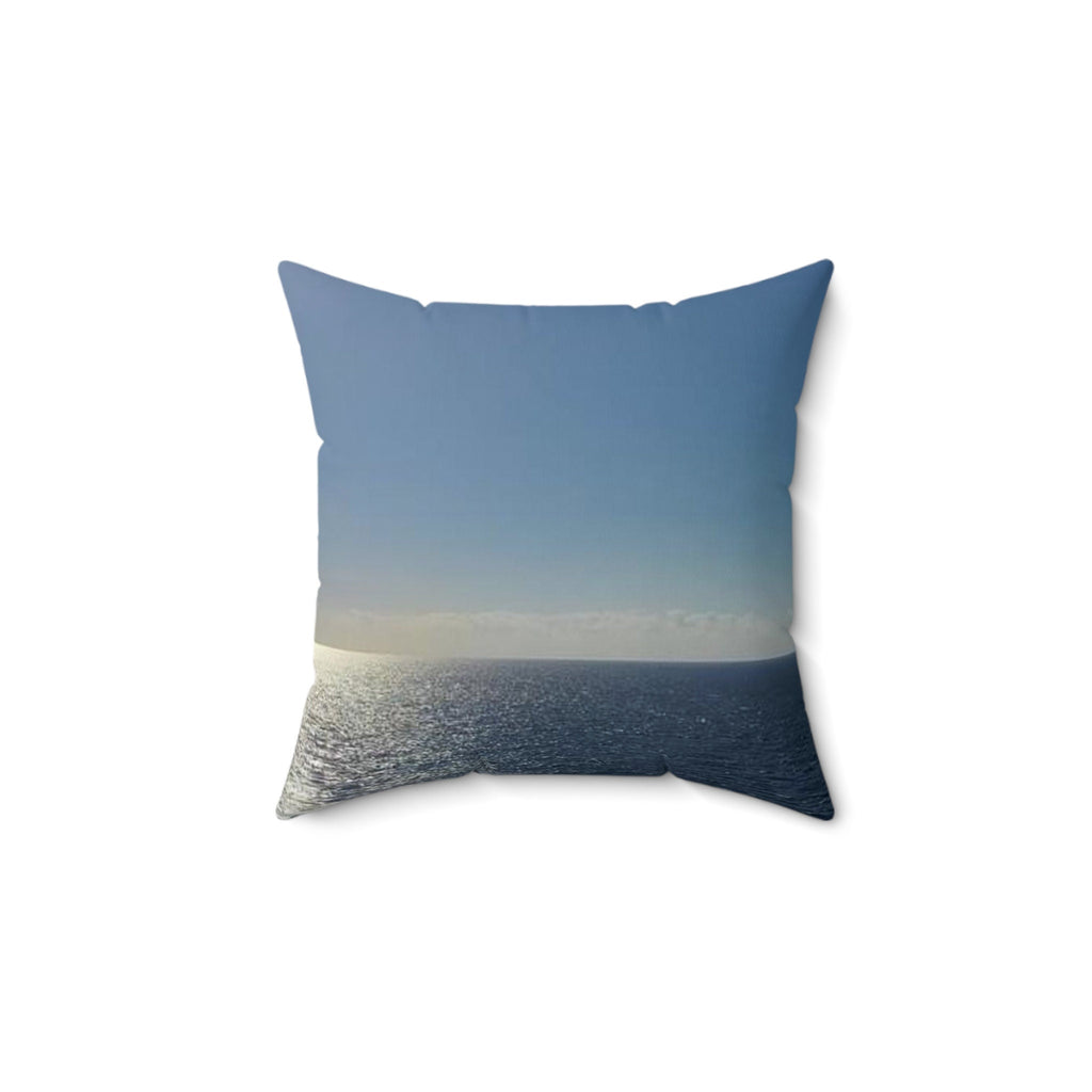 Ocean Square Pillow - "May You Always Have Calm Seas & Blue Skies" | Nautical Decor, Coastal Cushion, Beach House Gift