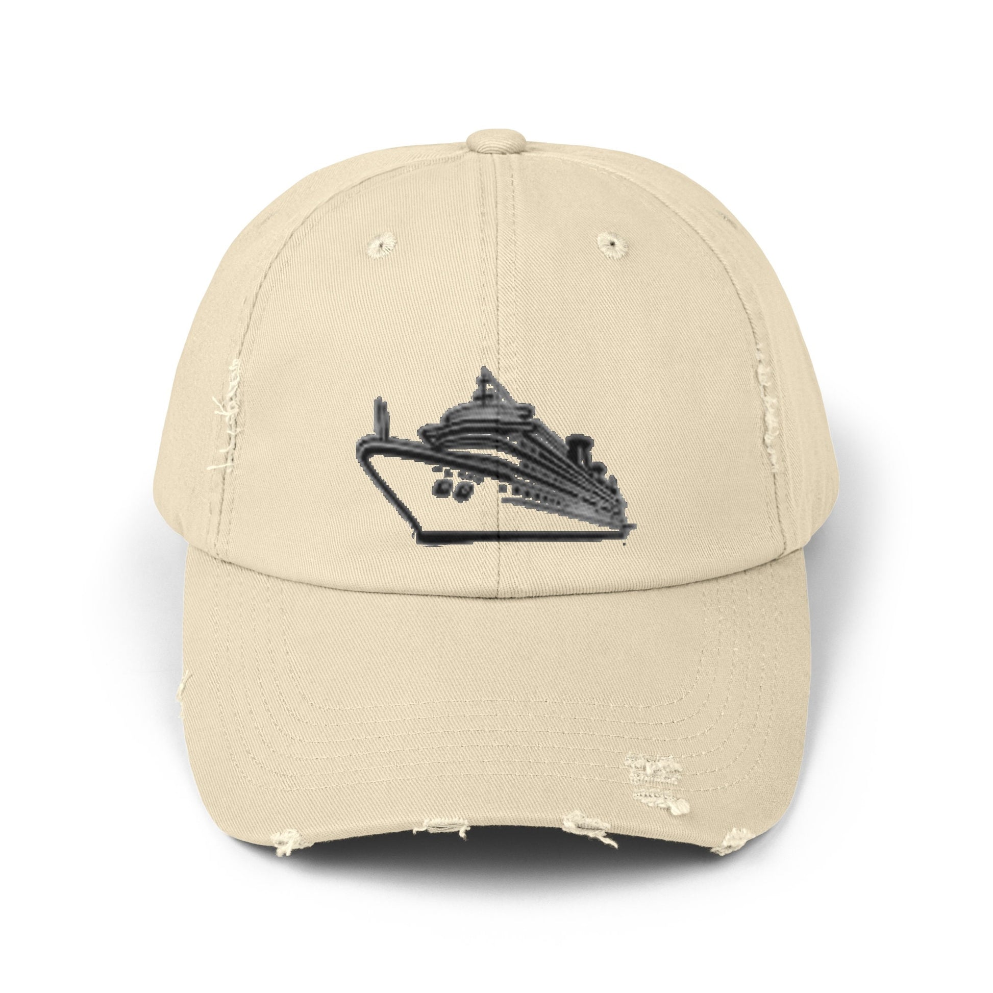 Cap with cruise ship design Distressed Cap style