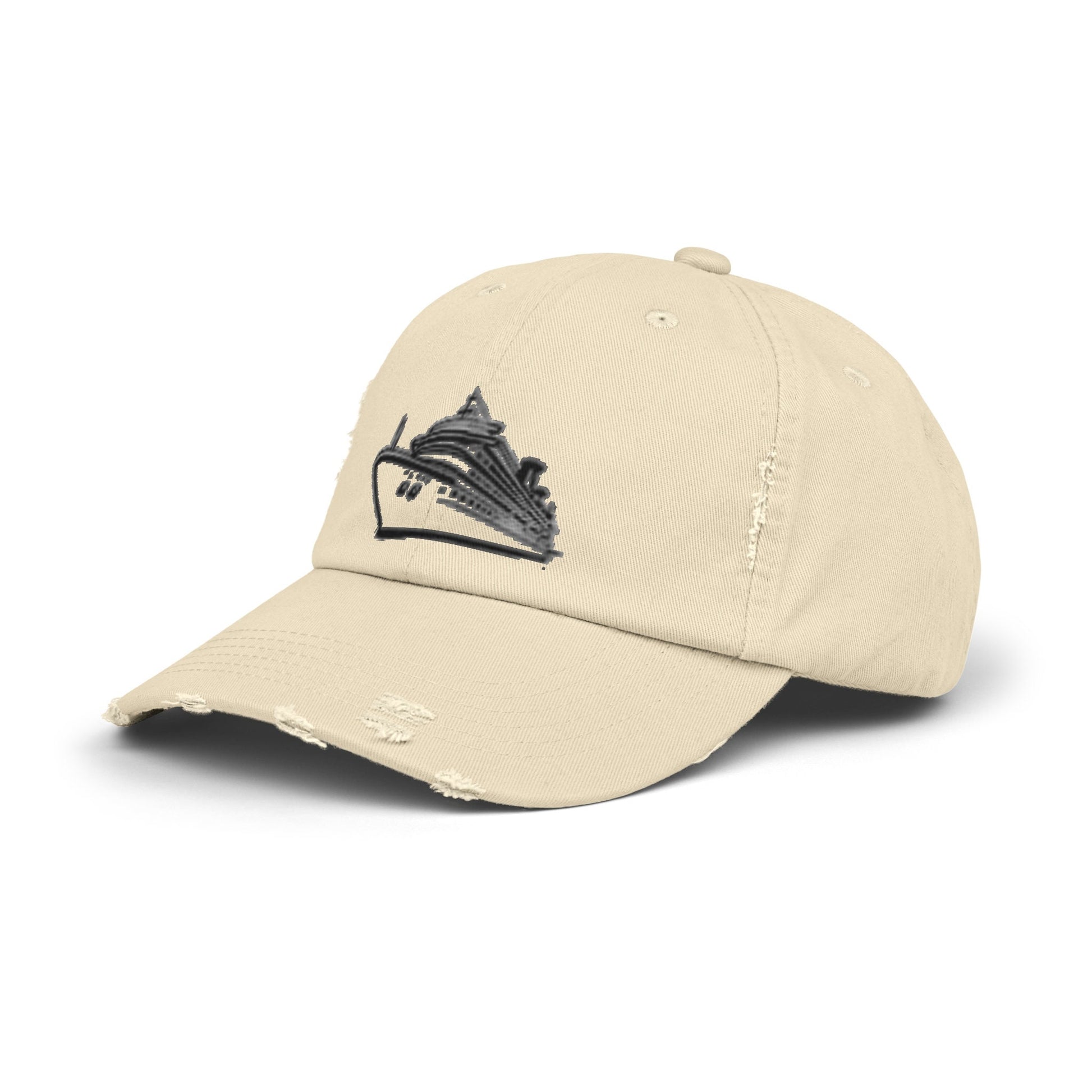 Cap with cruise ship design Distressed Cap style
