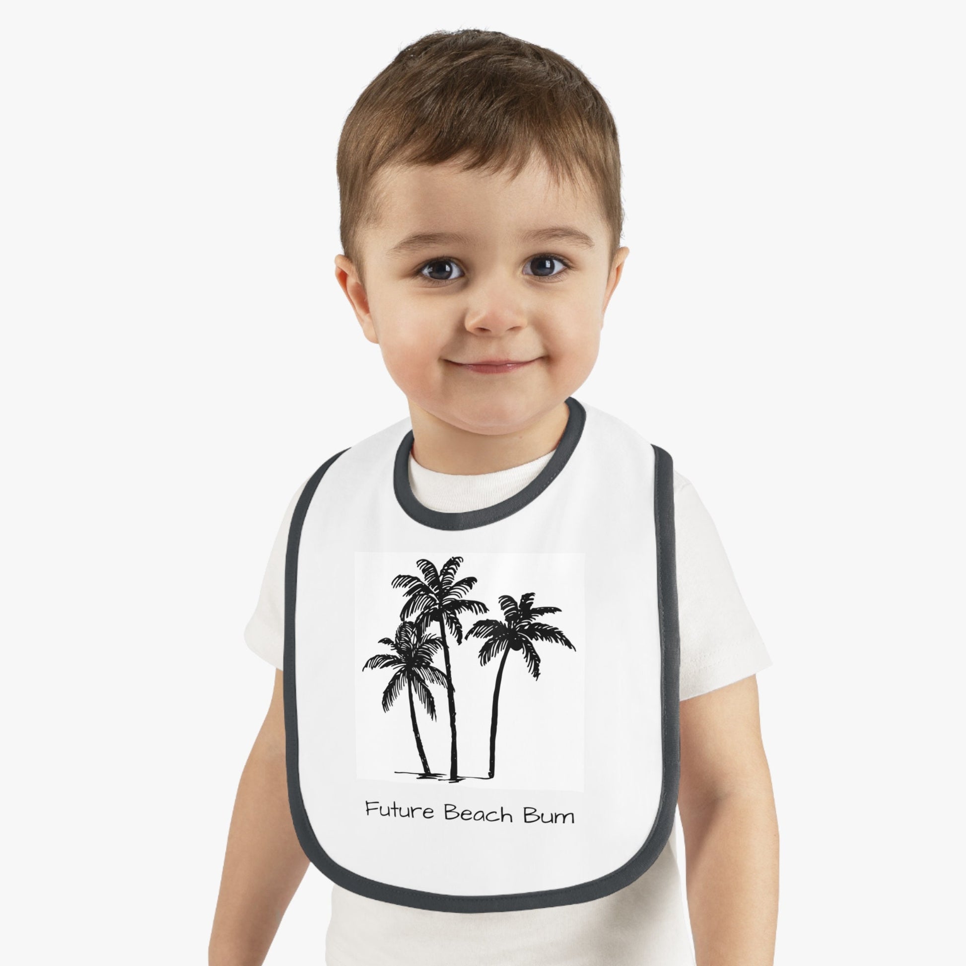 Baby Bib for Newborns – Cute Beach Theme Gift for Baby Boys & Girls, Soft Infant Feeding Bib, Baby Shower Present